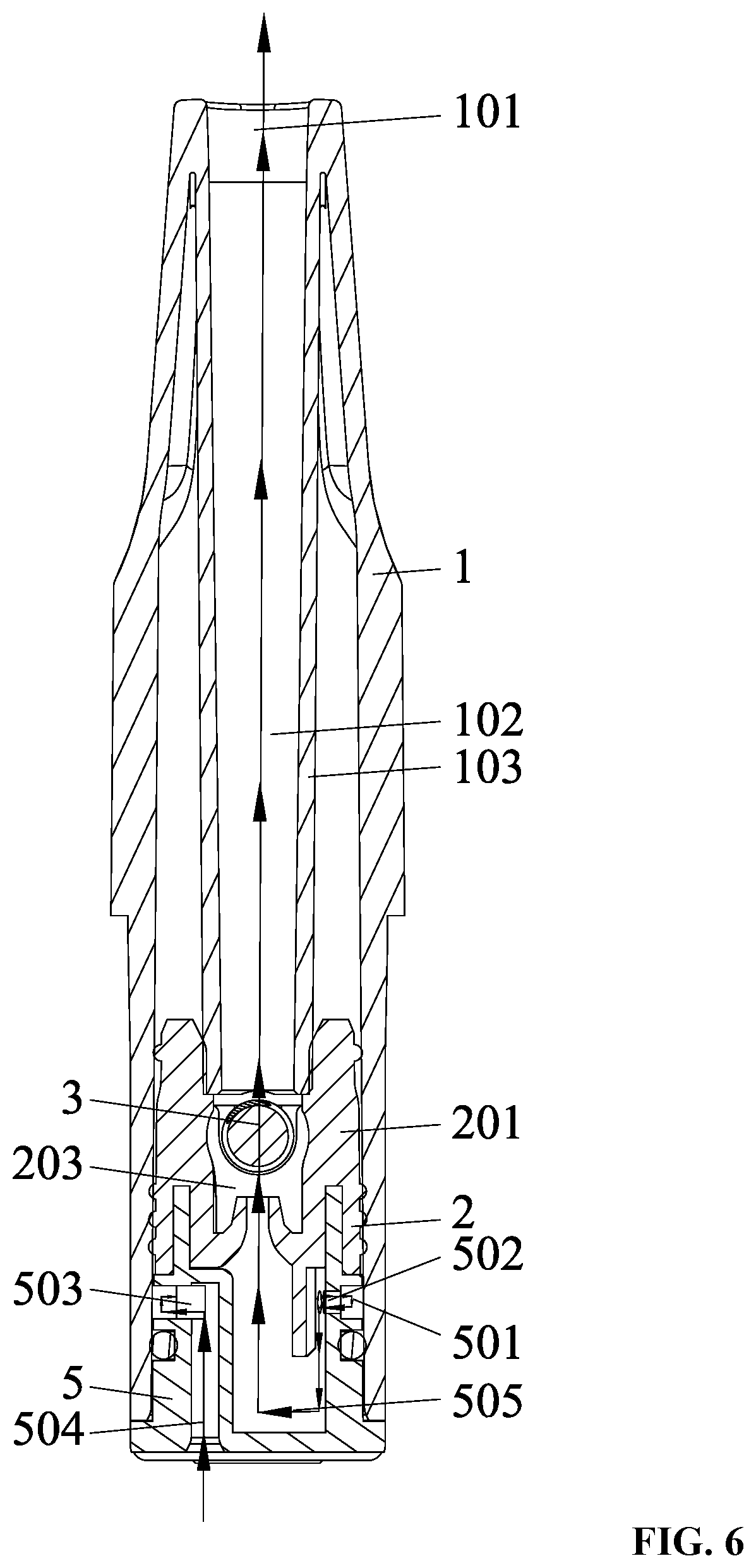 Patent US12096795 Figure 6 – Atomizer and electronic cigarette comprising the same