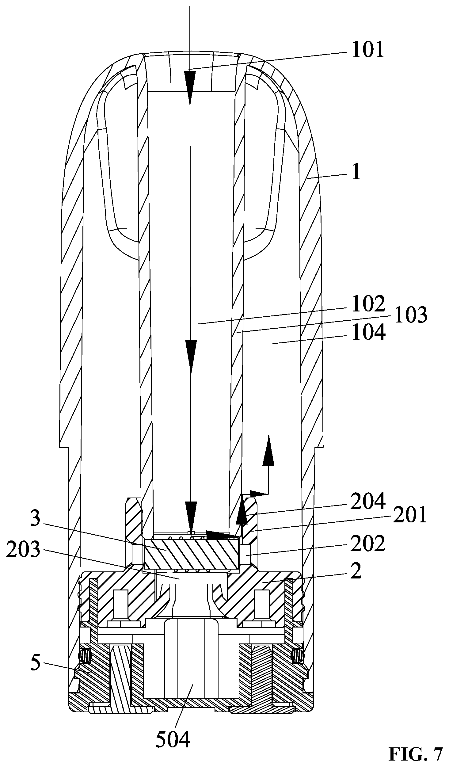 Patent US12096795 Figure 7 – Atomizer and electronic cigarette comprising the same