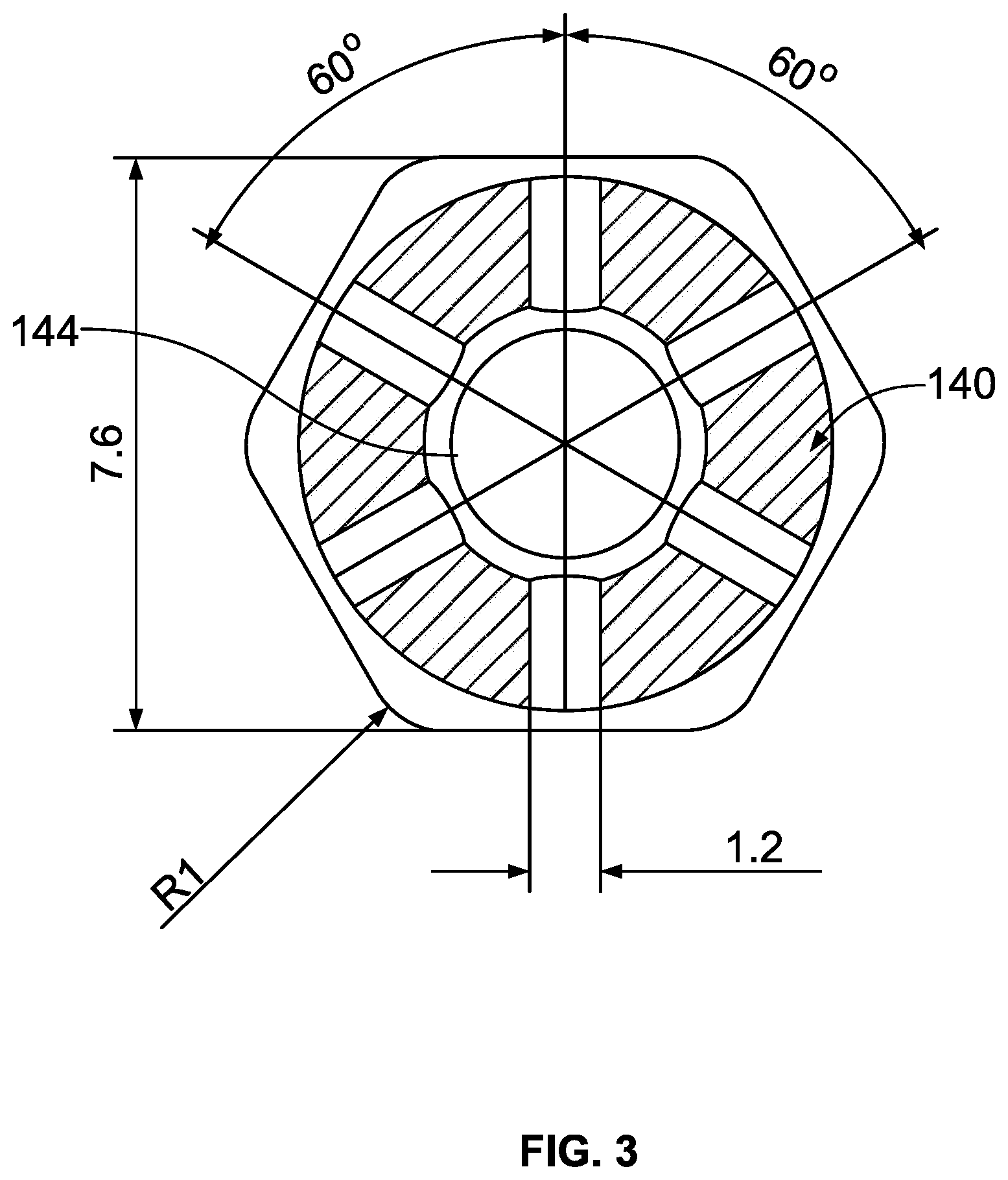 Patent US12096796 Figure 3 – Hexagonal cartridge having a hexagon shaped mouthpiece with a plurality of air flow inlets