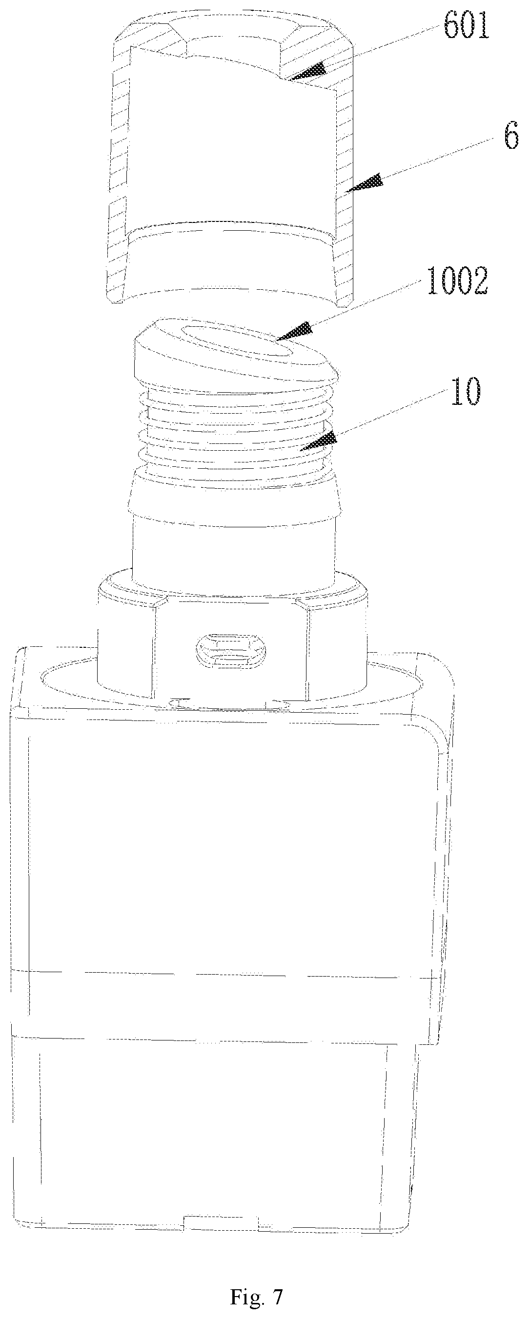 Patent US12096799 Figure 7 – Electronic cigarette atomizer and electronic cigarette