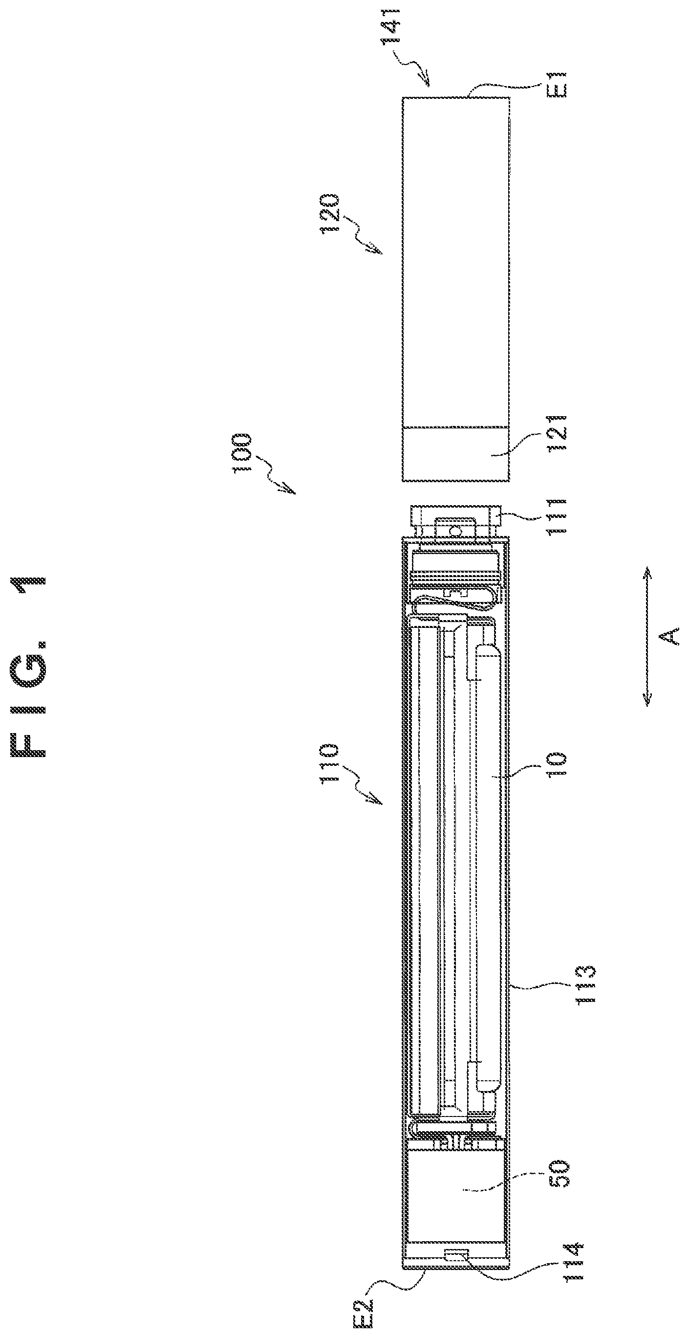 Patent US12096802 Figure 1 – Flavor generation device with temperature sensor