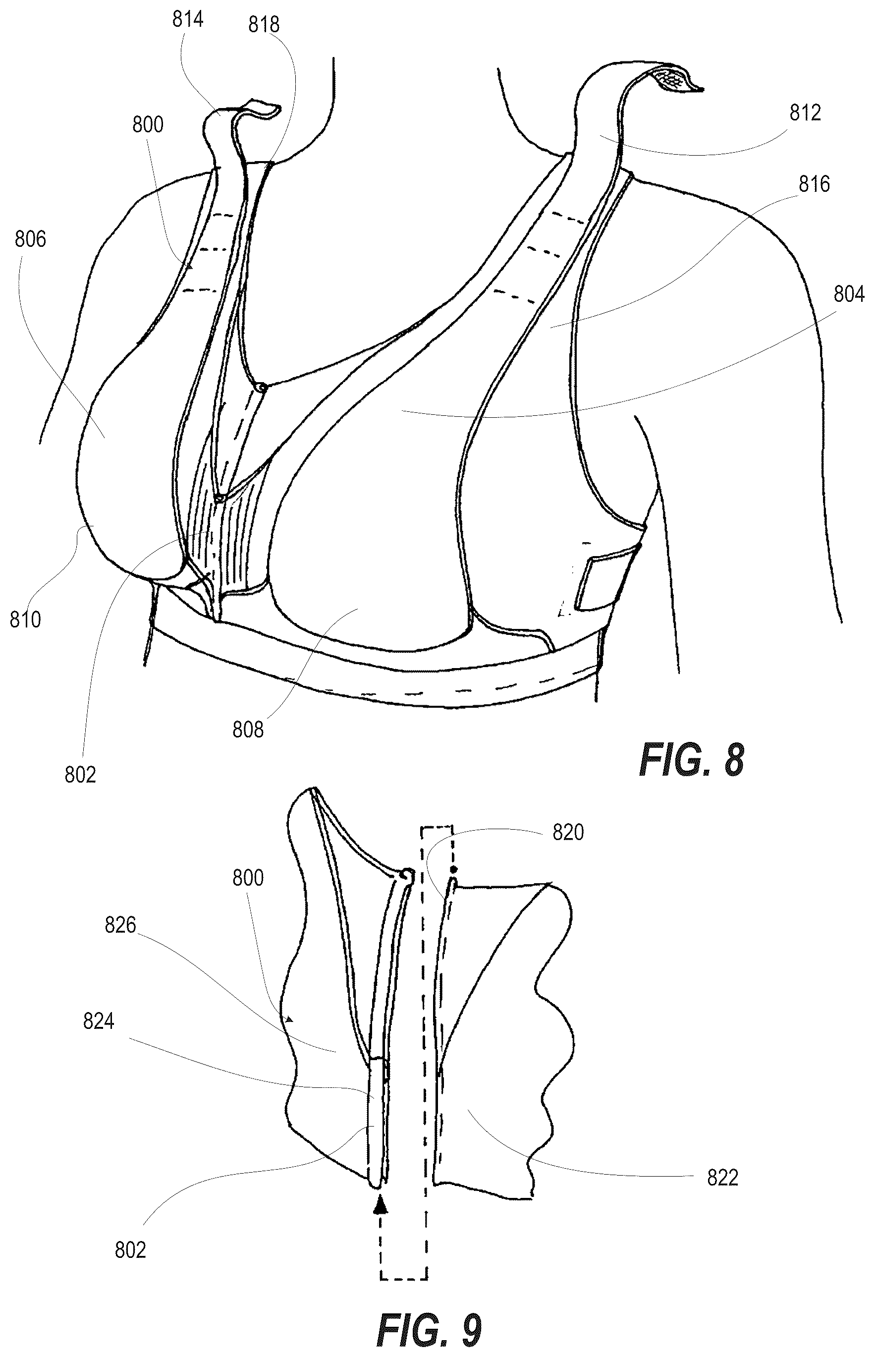 Patent US12096807 Figure 6 – Configurable support bra