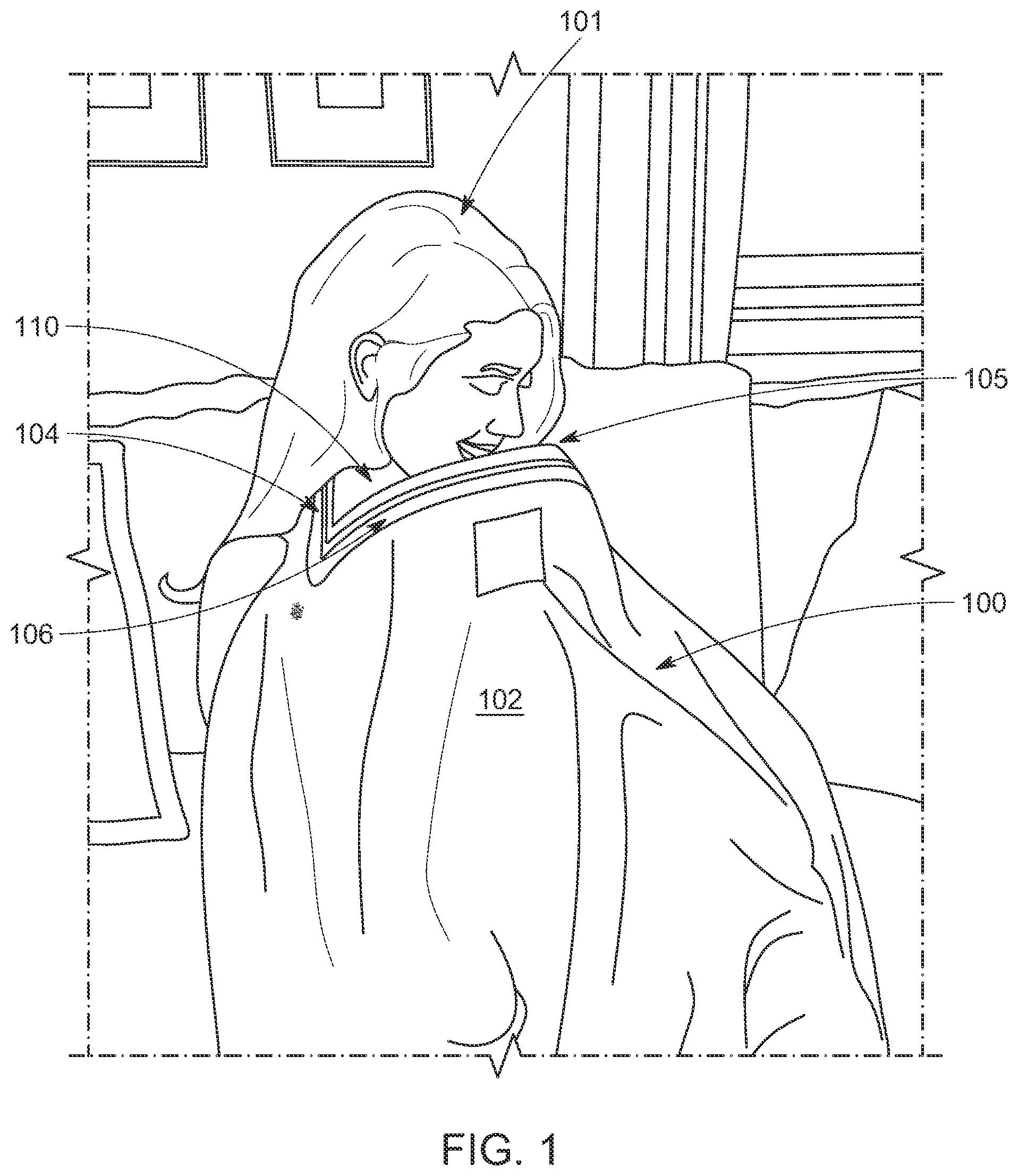 Patent US12096808 Figure 1 – Nursing cover with integrated cooling fan