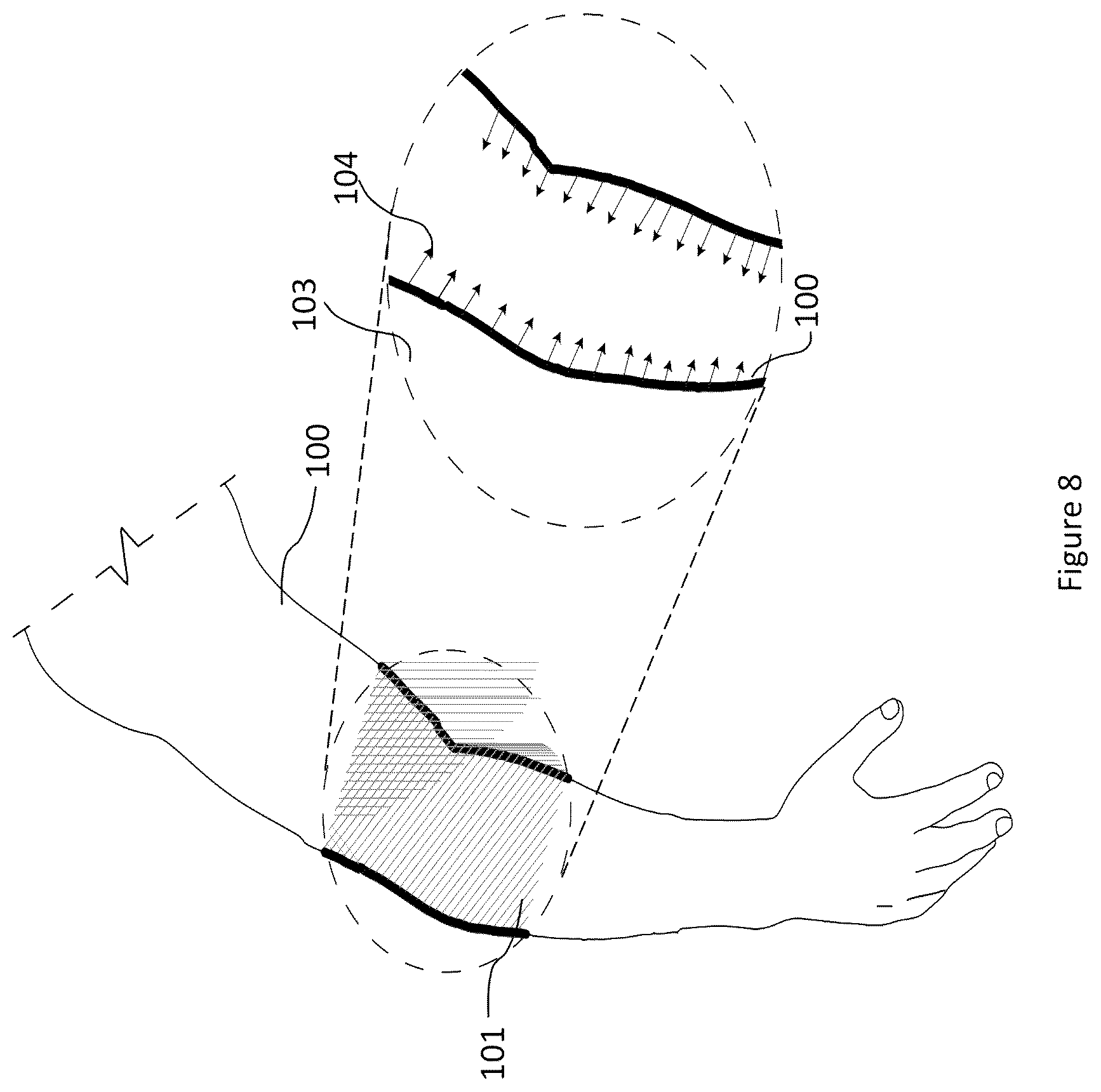 Patent US12096809 Figure 8 – Material and apparel that positively affect the health and wellbeing of a mammal