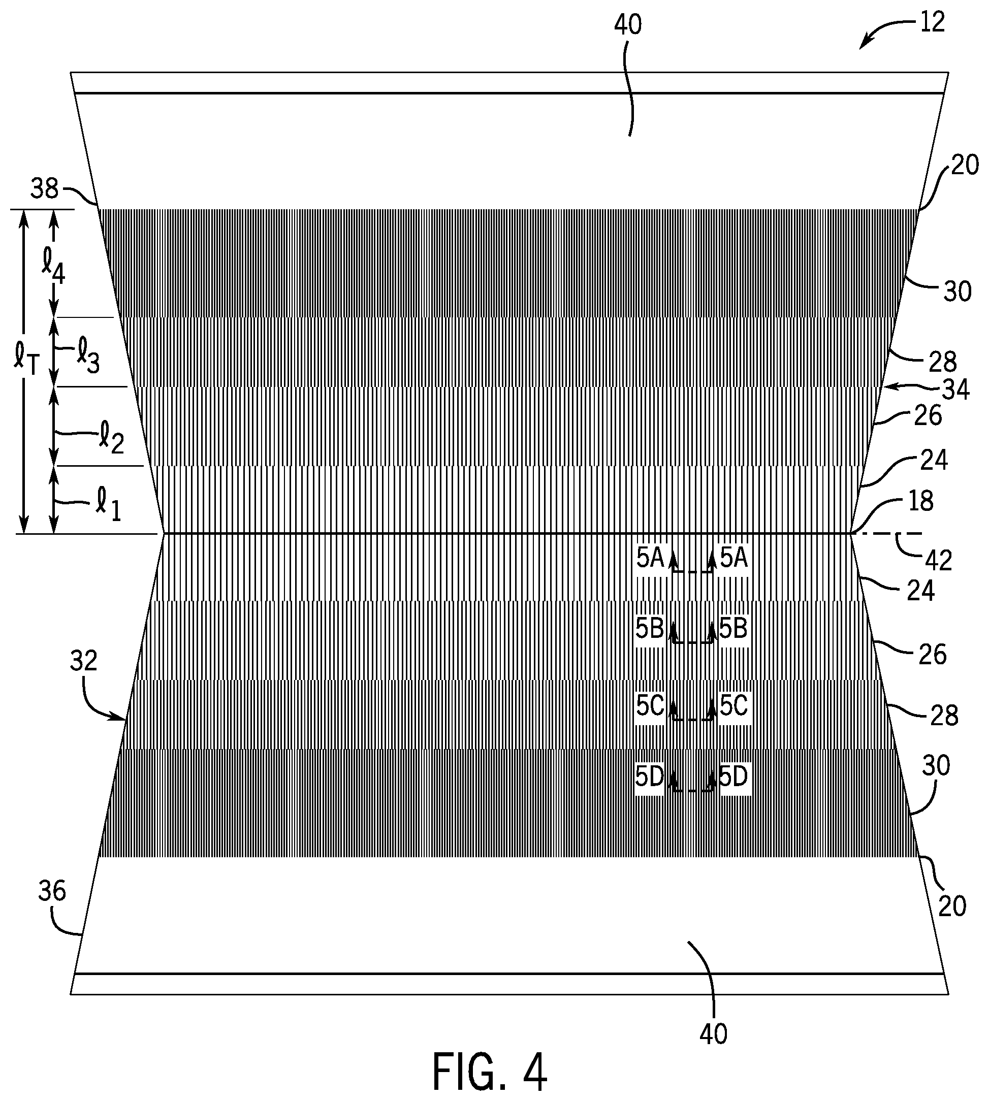 Patent US12096811 Figure 4 – Sportswear garment with seamless multi-tiered compression waistband