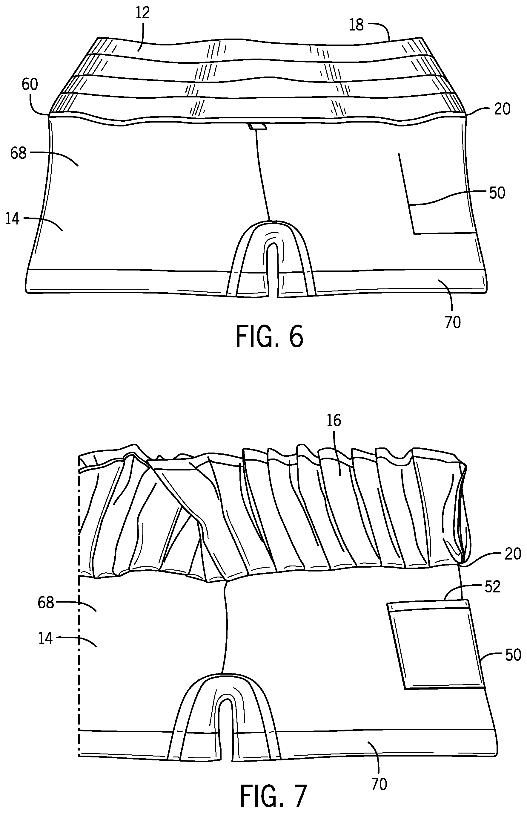 Patent US12096811 Figure 6 – Sportswear garment with seamless multi-tiered compression waistband