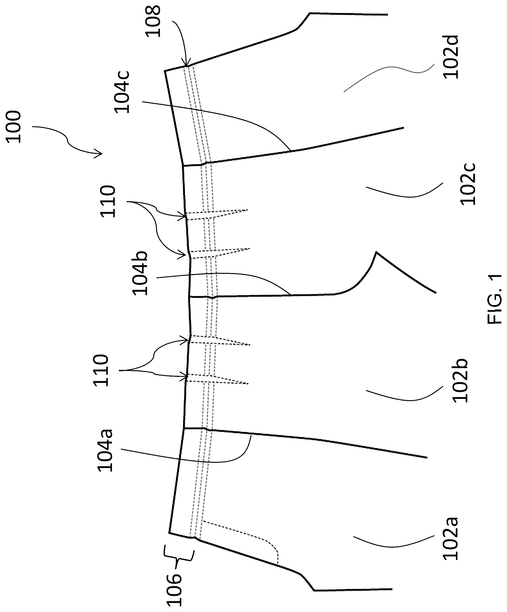 Patent US12096812 Figure 1 – Waistband construction