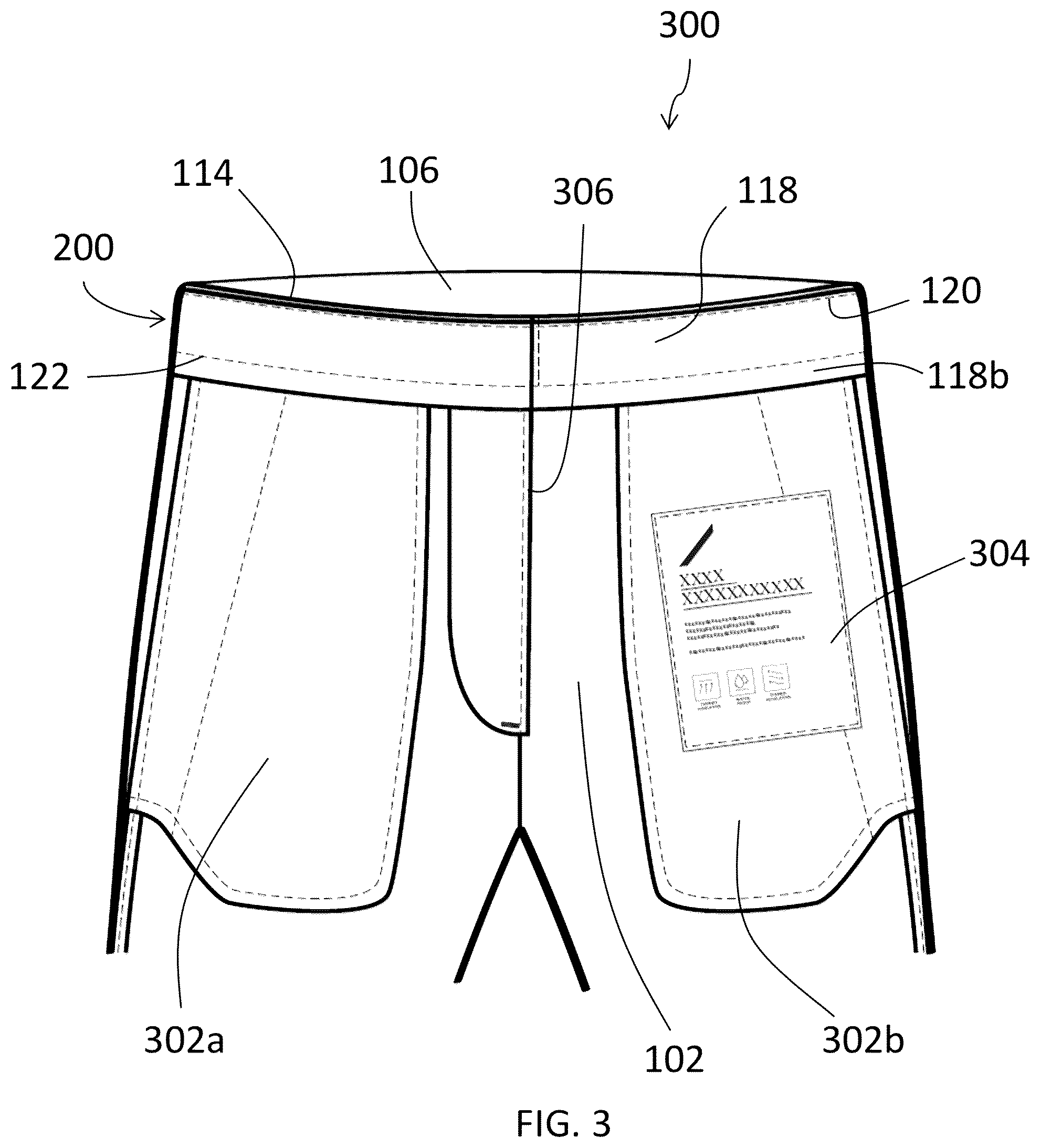 Patent US12096812 Figure 3 – Waistband construction