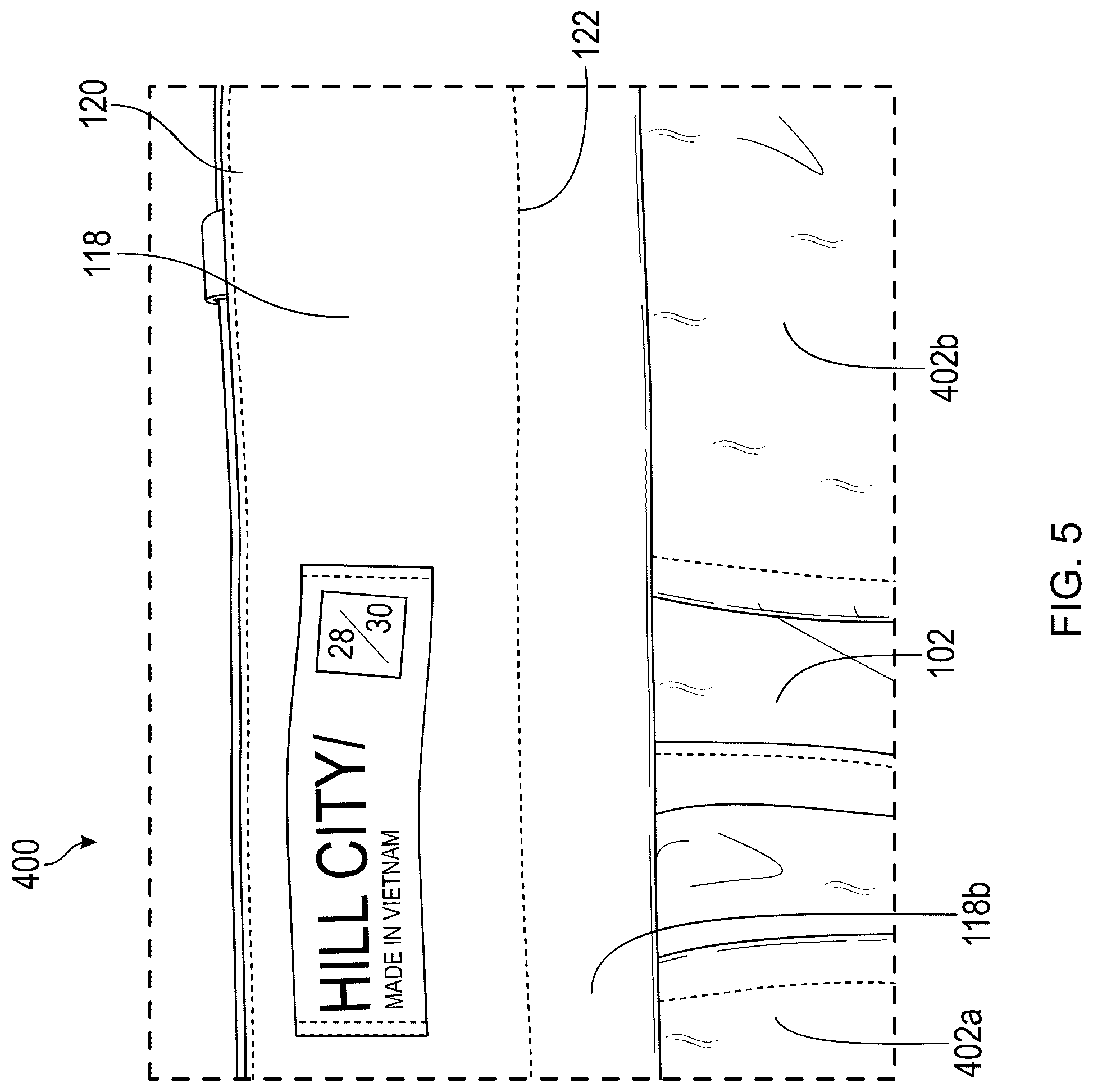 Patent US12096812 Figure 5 – Waistband construction