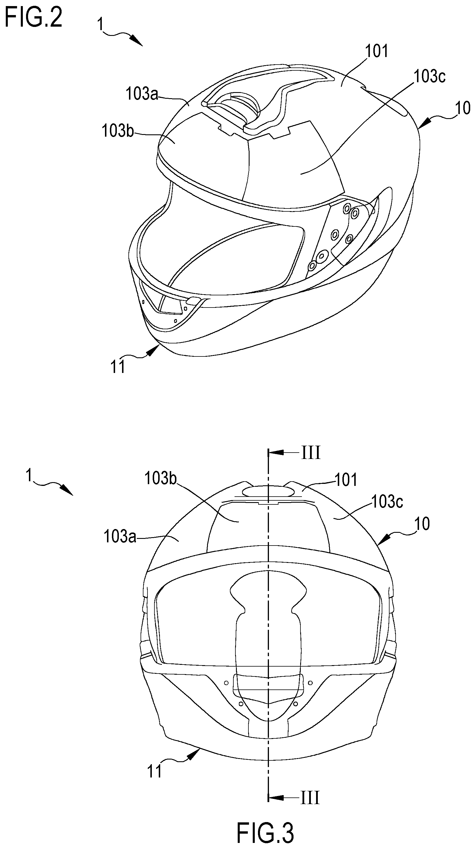 Patent US12096814 Figure 2 – Protective helmet with airbag