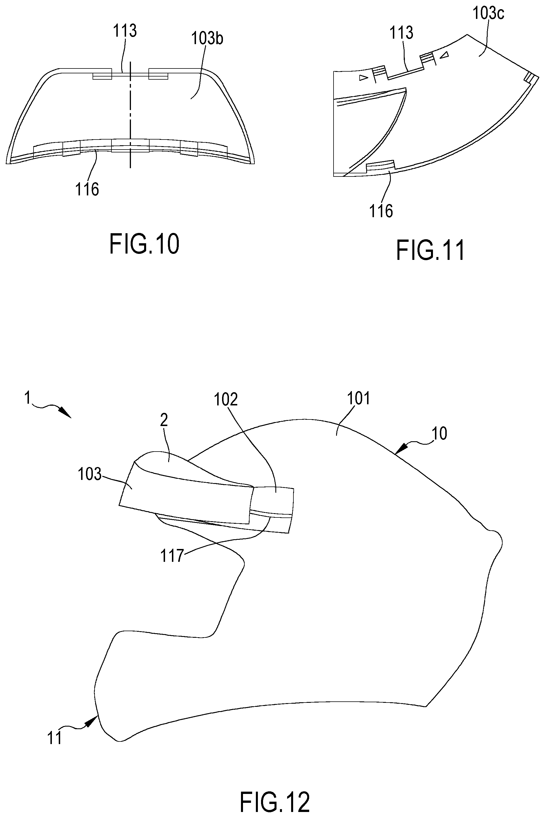 Patent US12096814 Figure 6 – Protective helmet with airbag