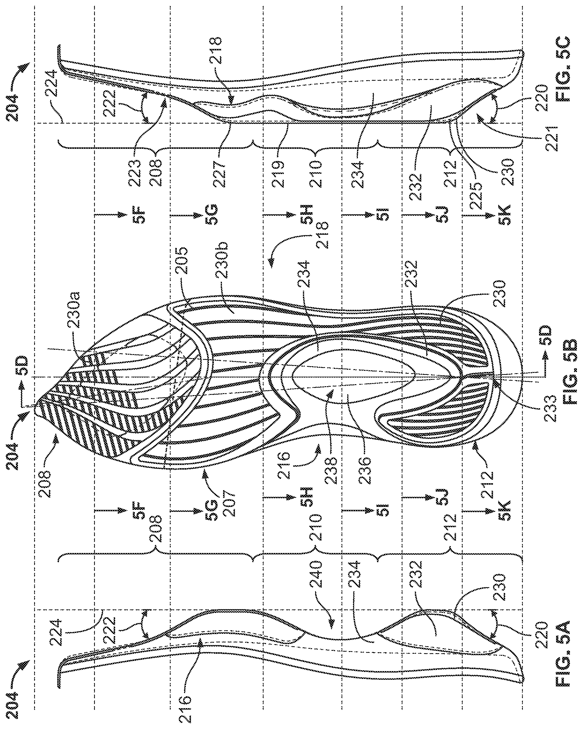 Patent US12096816 Figure 5 – Article of footwear having a sole plate