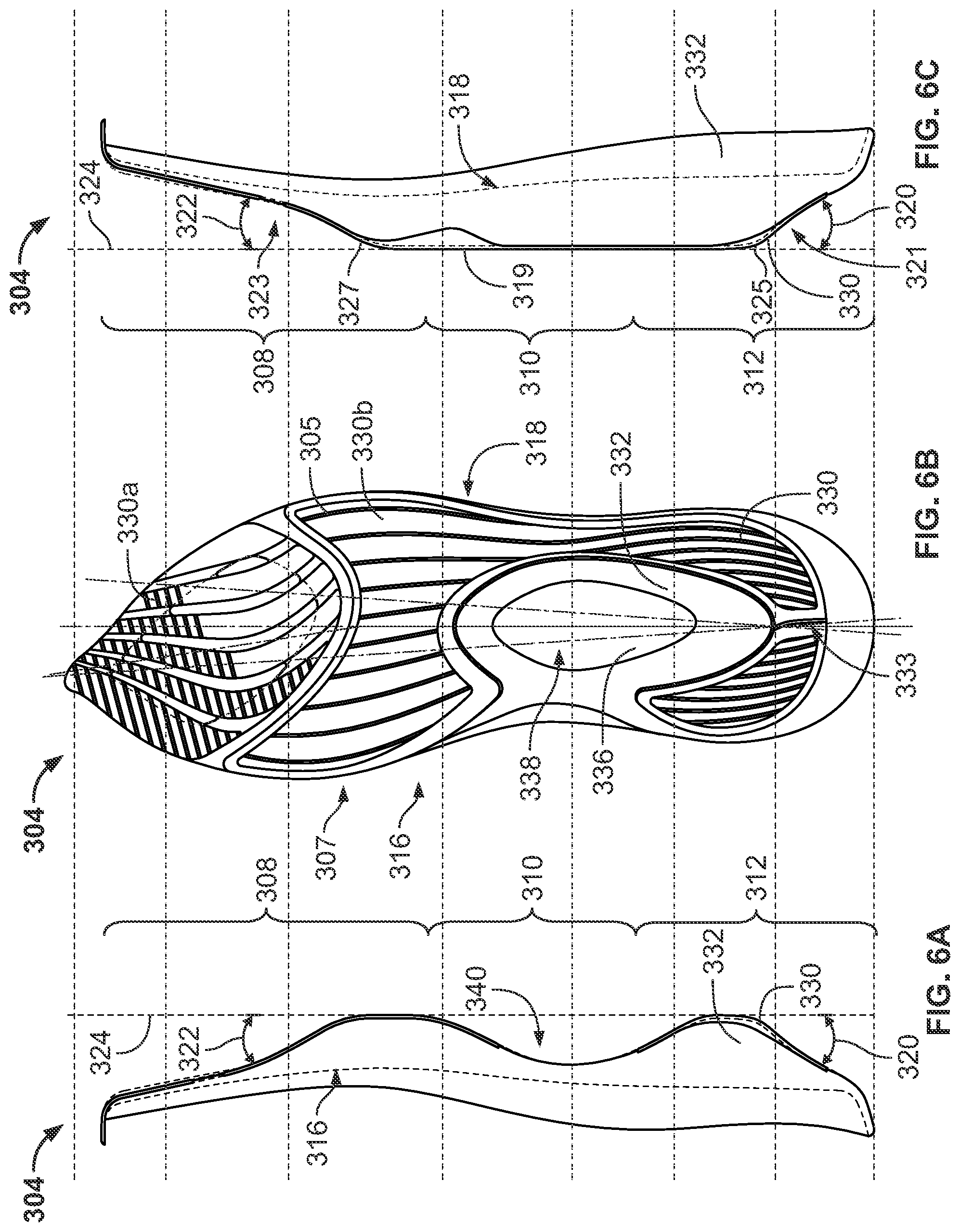 Patent US12096816 Figure 9 – Article of footwear having a sole plate