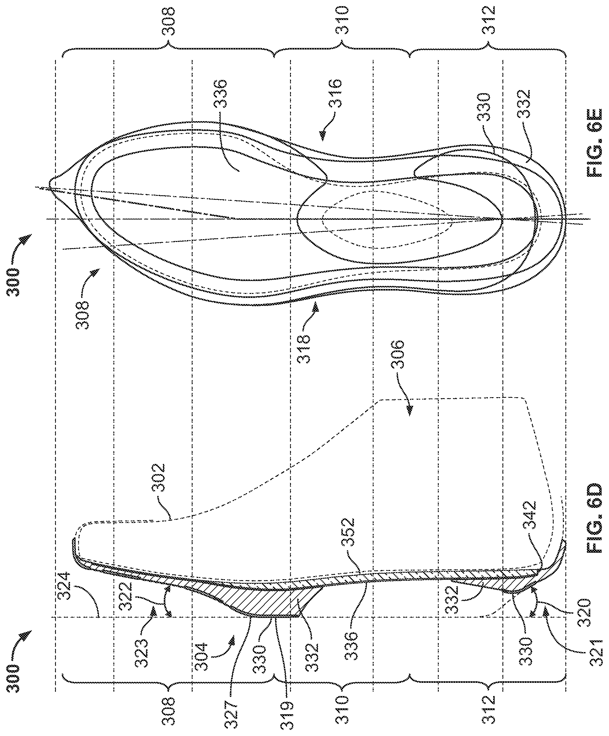Patent US12096816 Figure 10 – Article of footwear having a sole plate