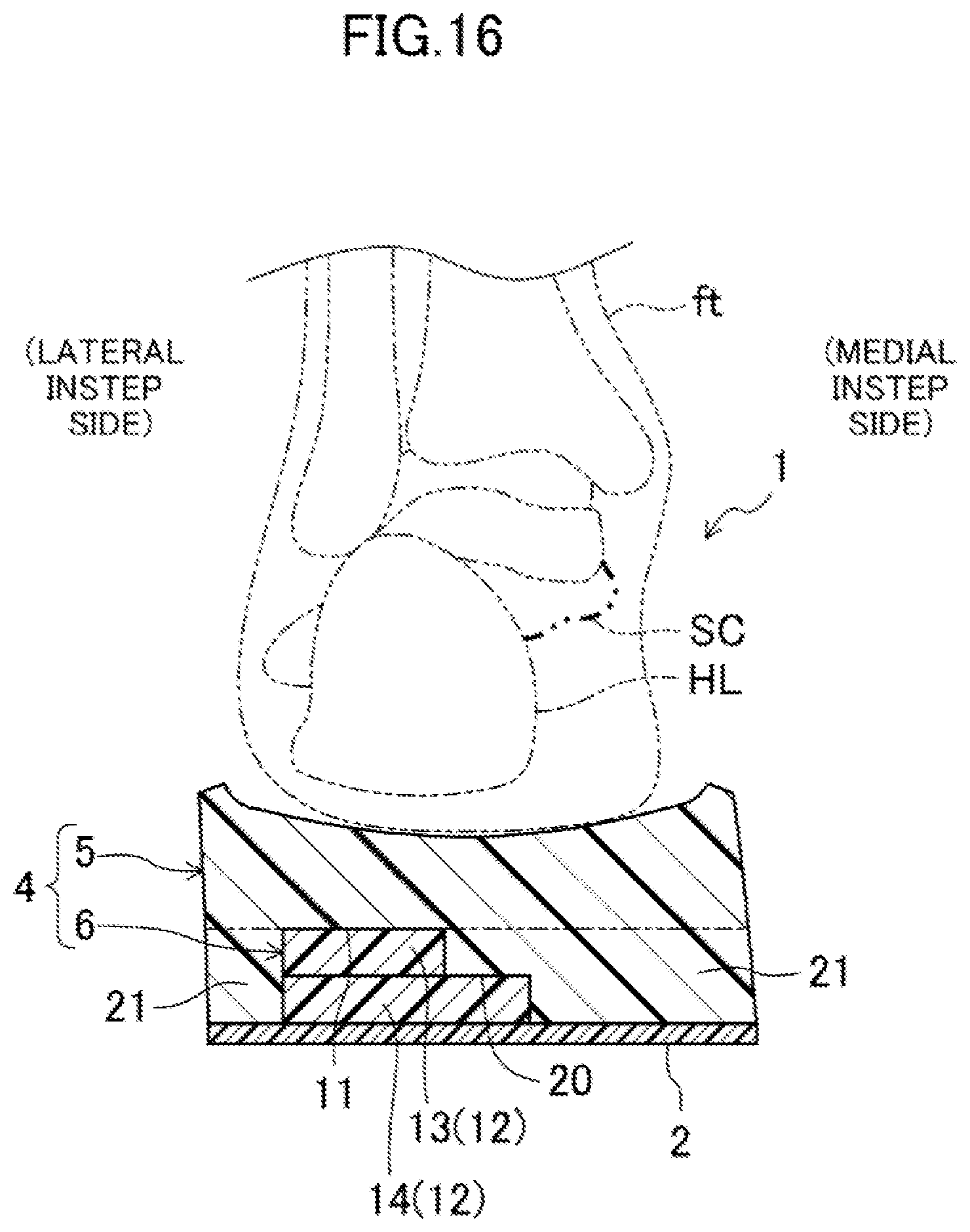 Patent US12096817 Figure 16 – Sole structure and shoes having the same