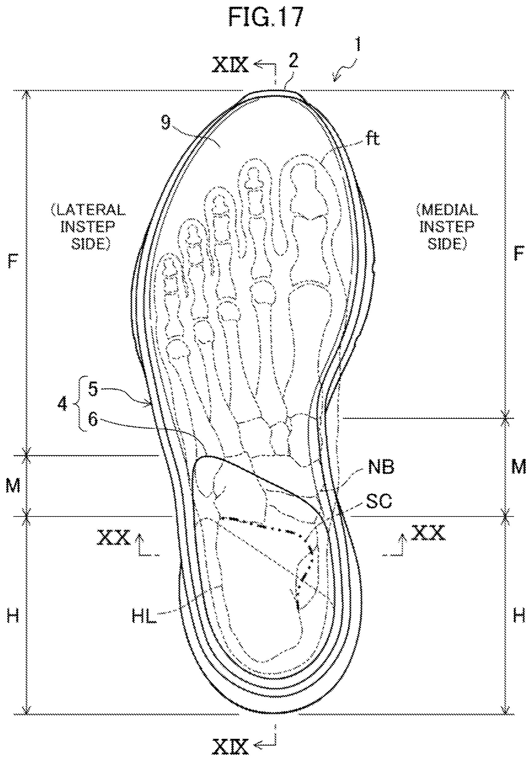 Patent US12096817 Figure 17 – Sole structure and shoes having the same