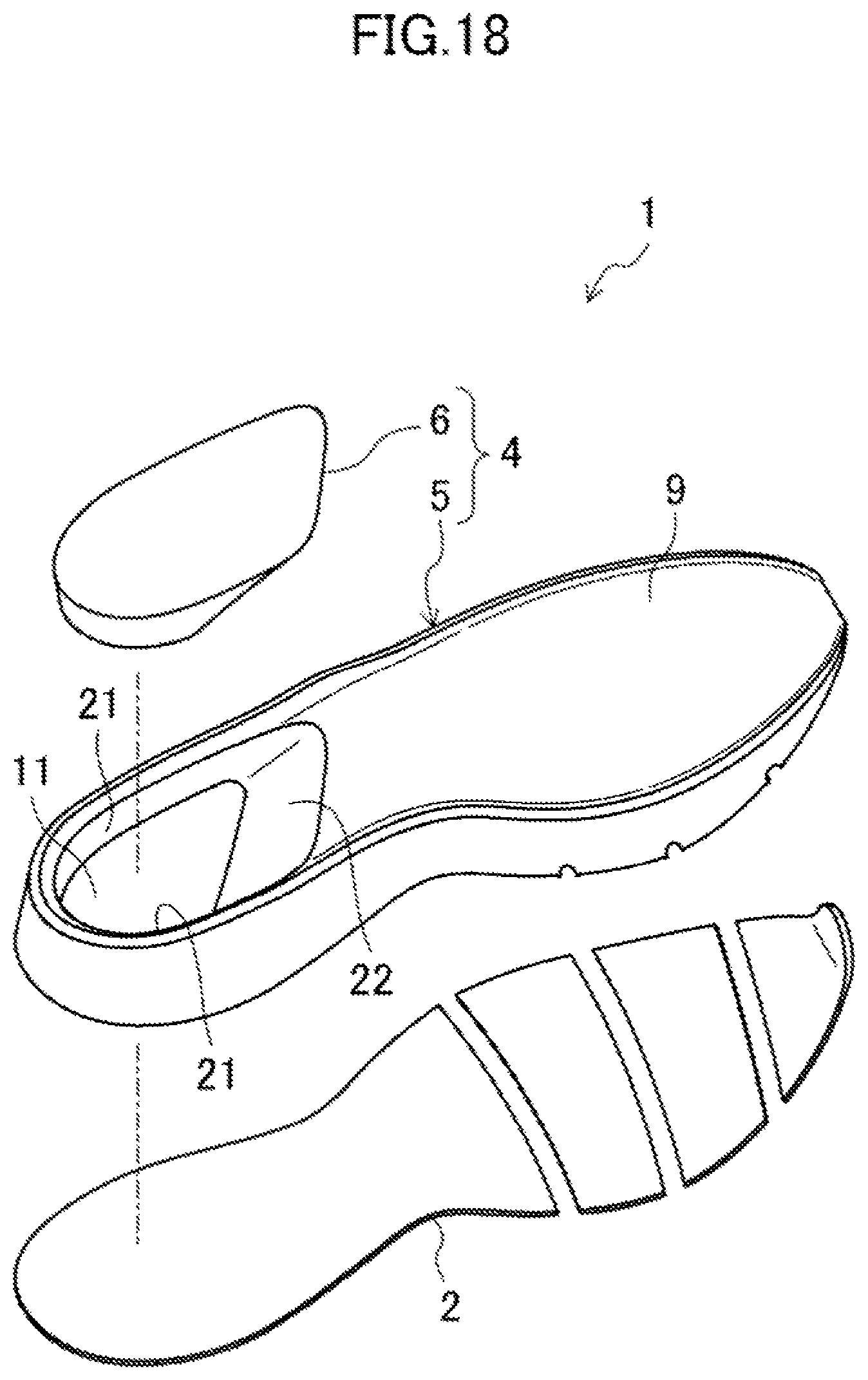 Patent US12096817 Figure 18 – Sole structure and shoes having the same