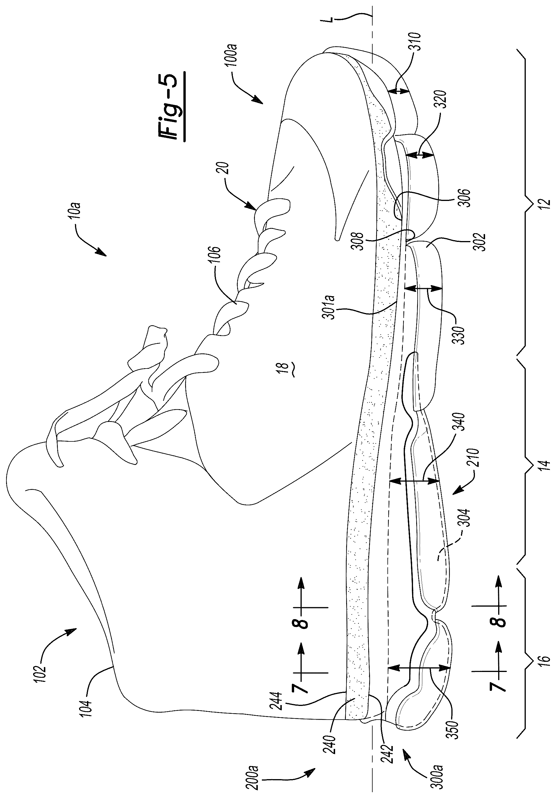 Patent US12096818 Figure 4 – Sole structure for article of footwear