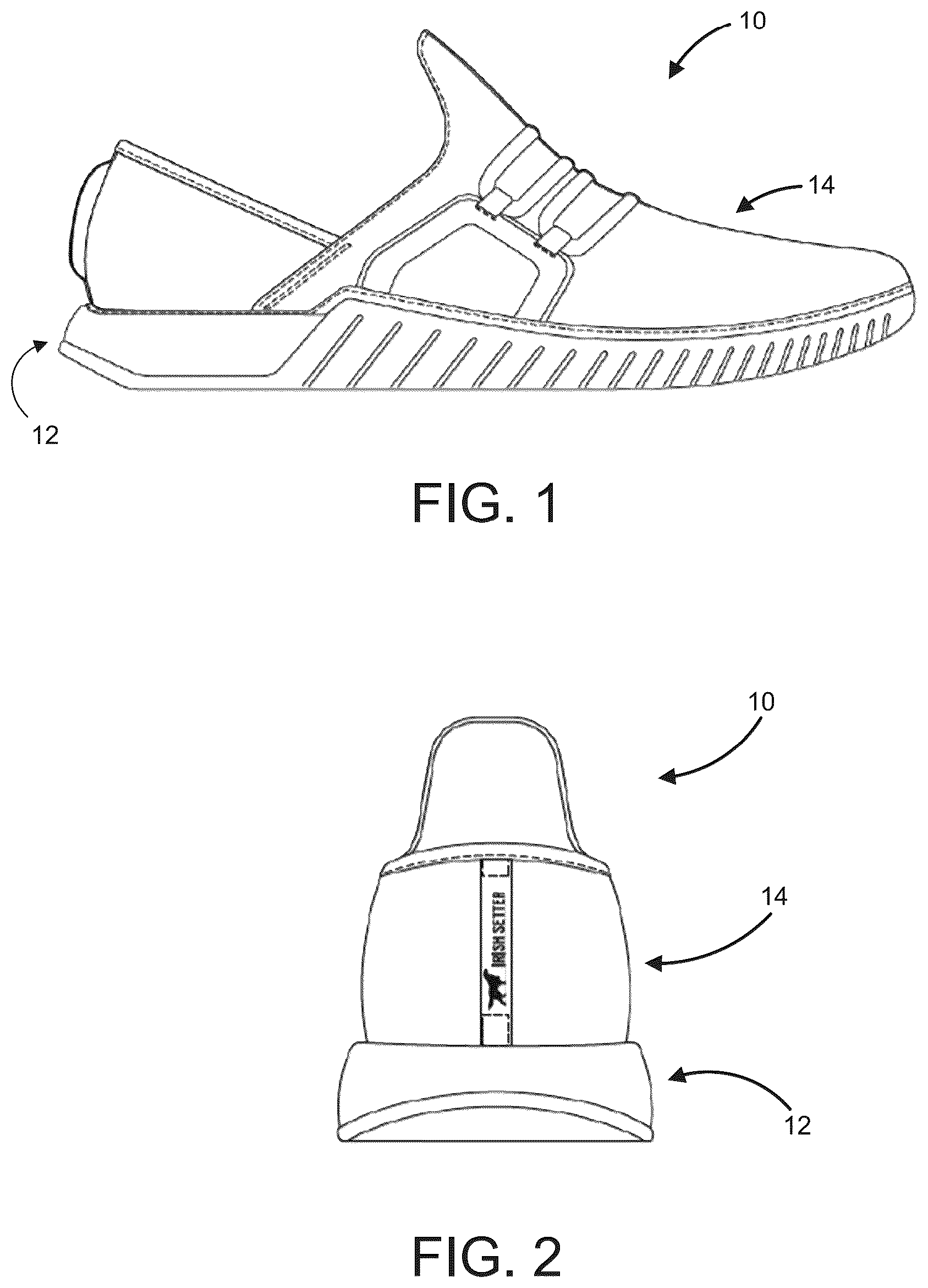 Patent US12096820 Figure 1 – Footwear and method