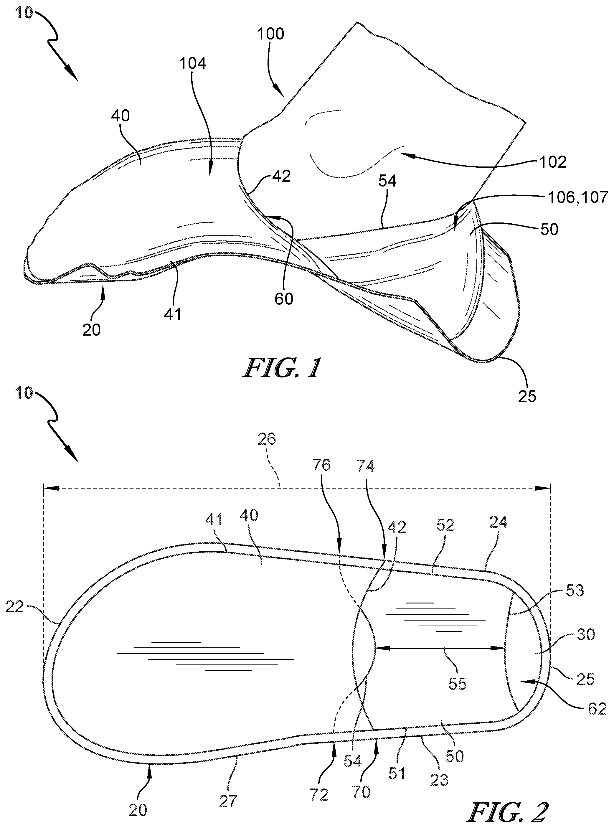Patent US12096821 Figure 1 – Flexible shoe