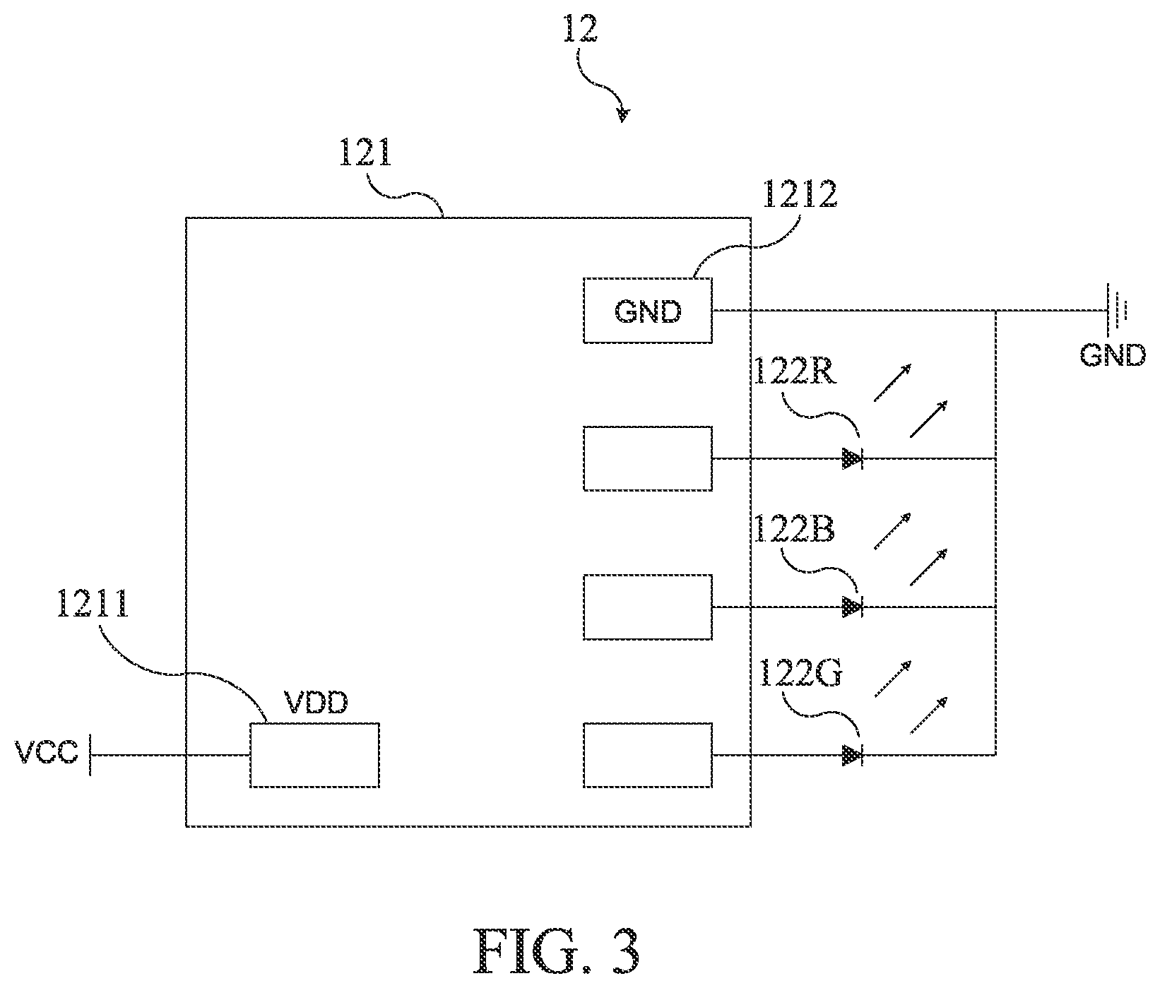 Patent US12096822 Figure 3 – Luminous device and wearable object with lighting function