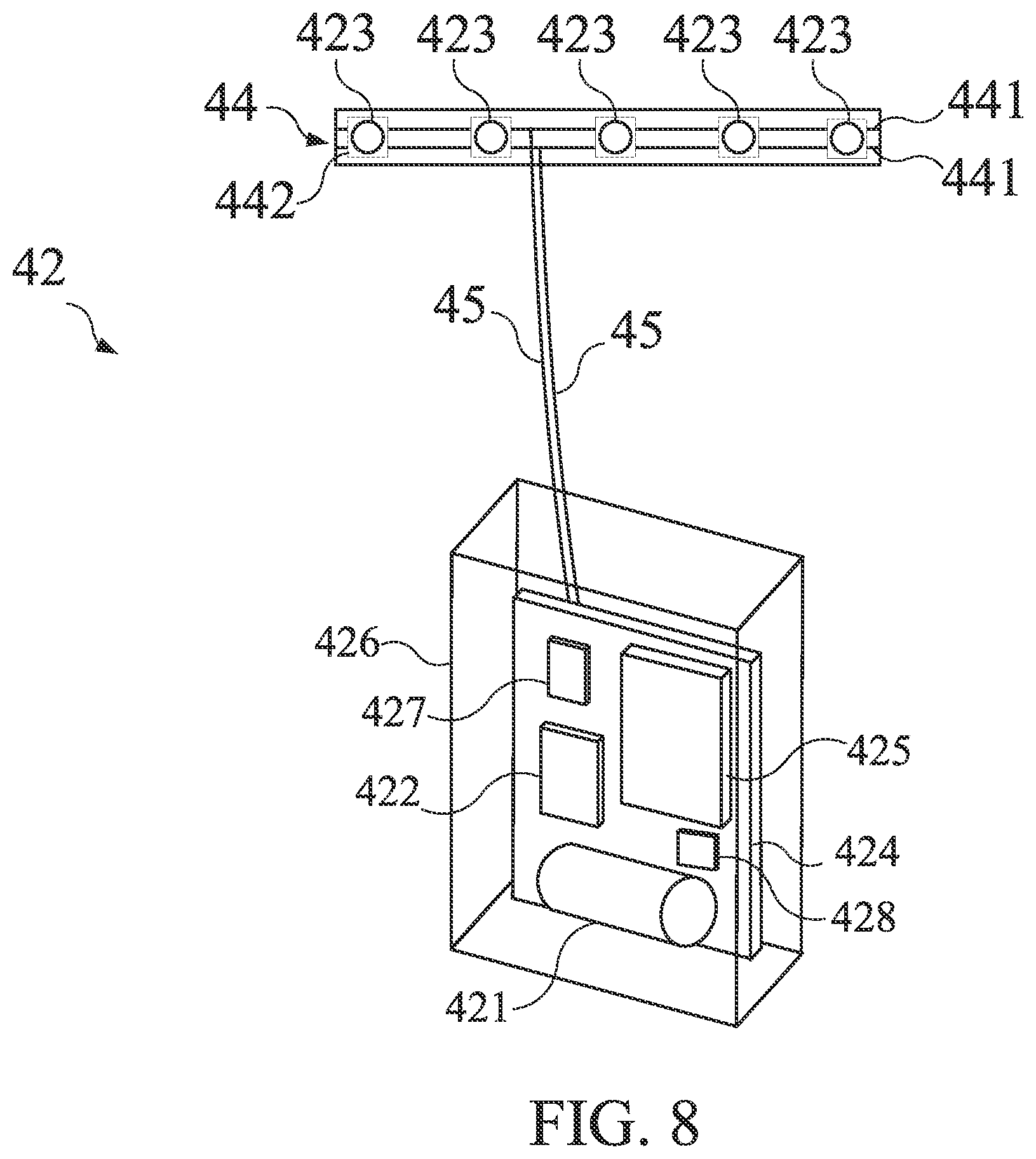 Patent US12096822 Figure 8 – Luminous device and wearable object with lighting function