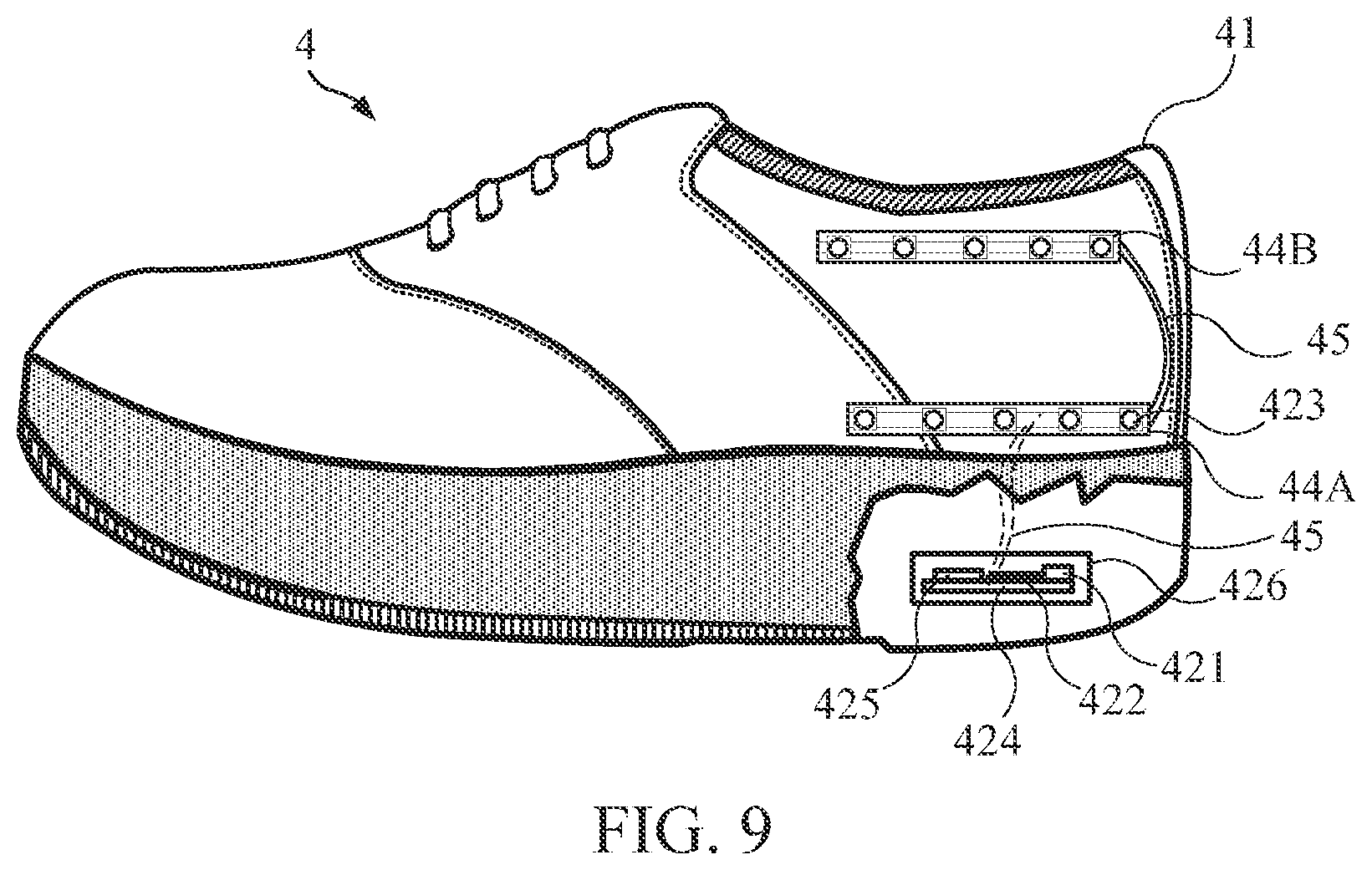 Patent US12096822 Figure 9 – Luminous device and wearable object with lighting function