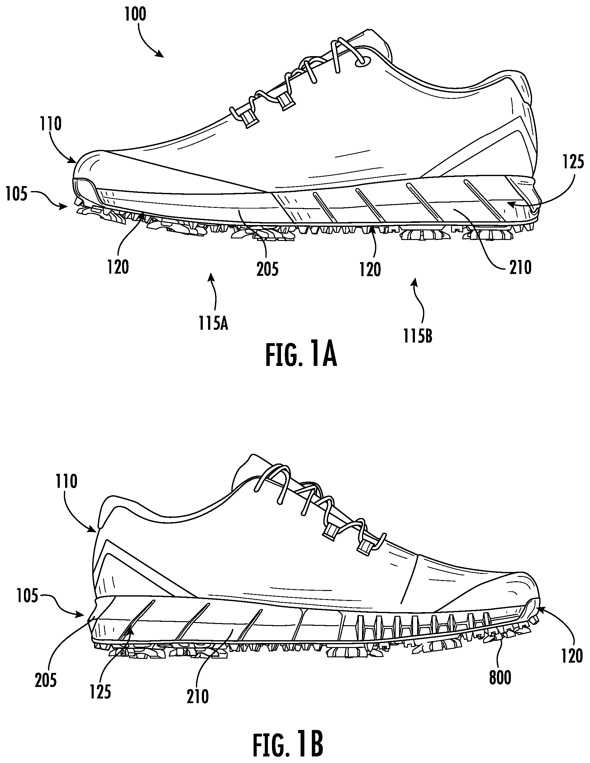 Patent US12096823 Figure 1 – Article of footwear