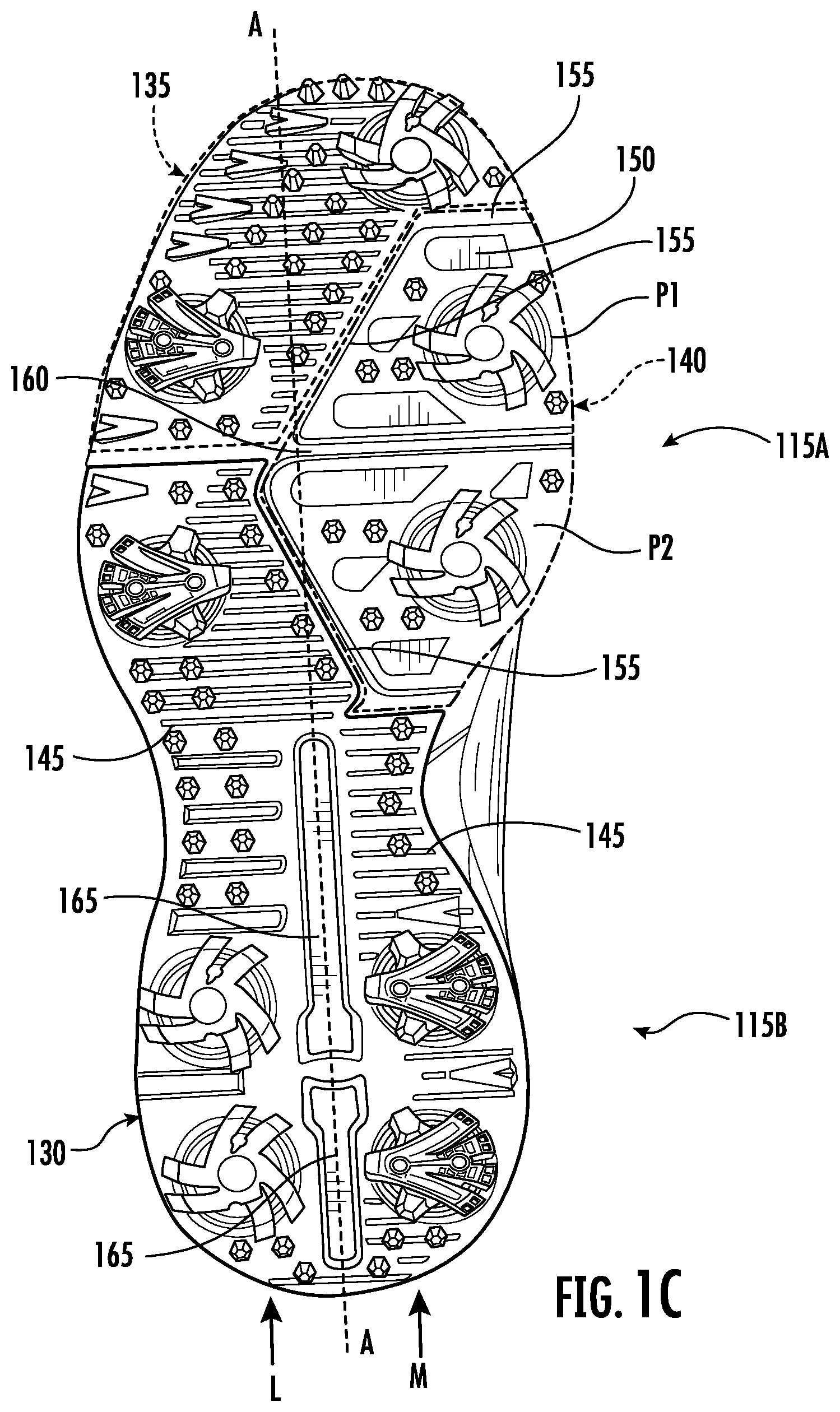 Patent US12096823 Figure 2 – Article of footwear