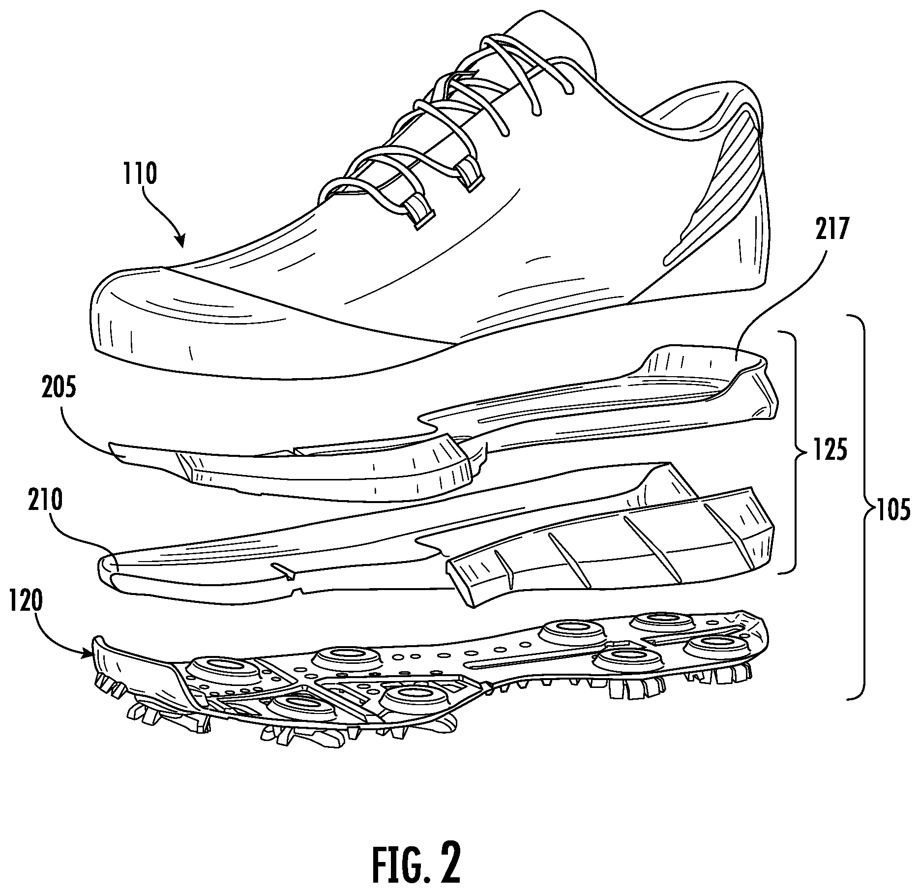 Patent US12096823 Figure 3 – Article of footwear