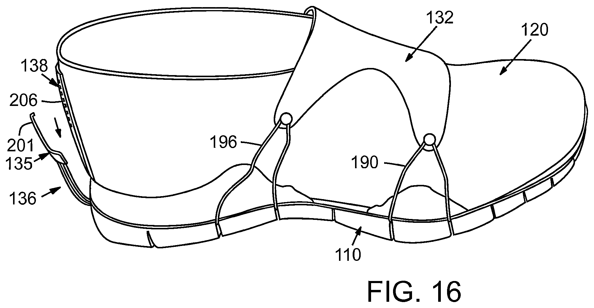 Patent US12096824 Figure 9 – Article of footwear with adjustable fitting system