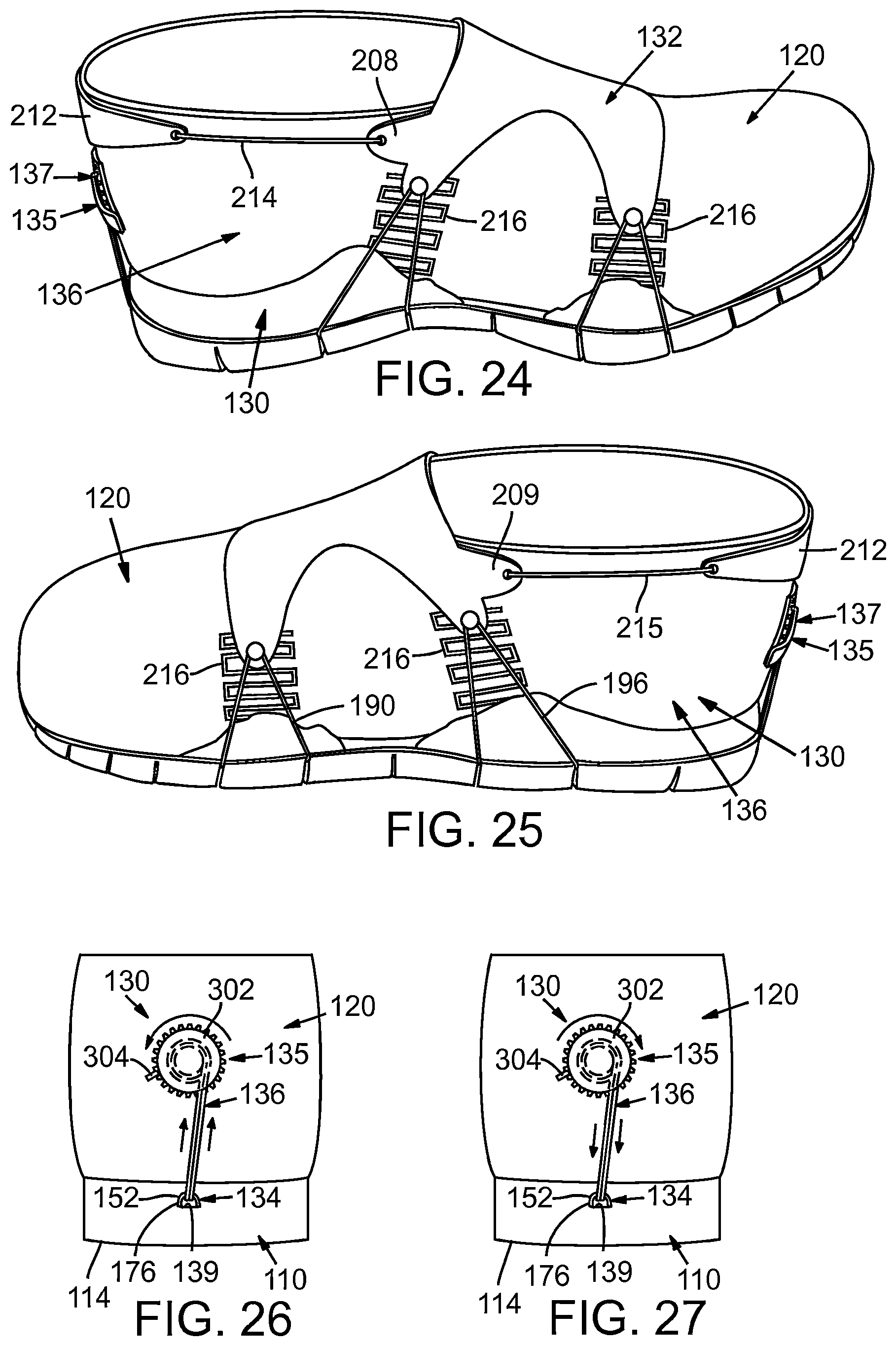 Patent US12096824 Figure 14 – Article of footwear with adjustable fitting system