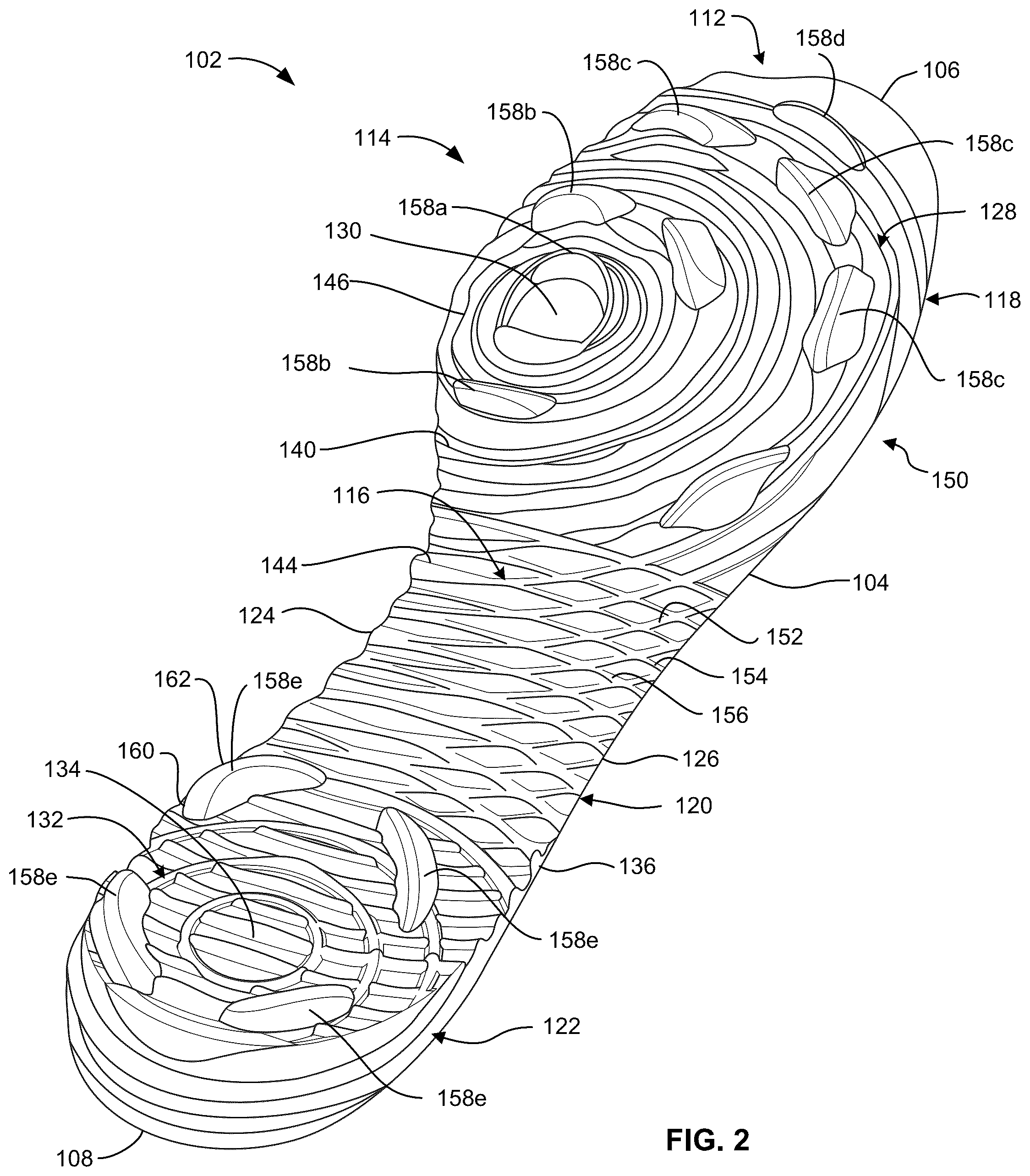 Patent US12096825 Figure 2 – Outsole pattern for an article of footwear