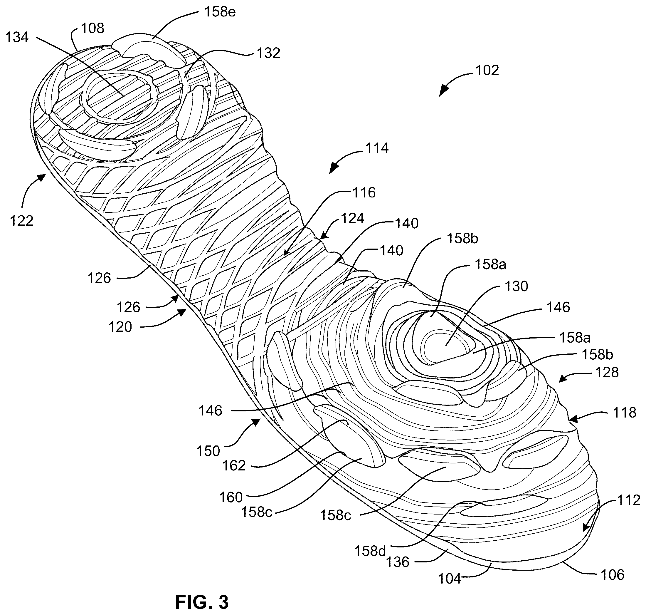 Patent US12096825 Figure 3 – Outsole pattern for an article of footwear