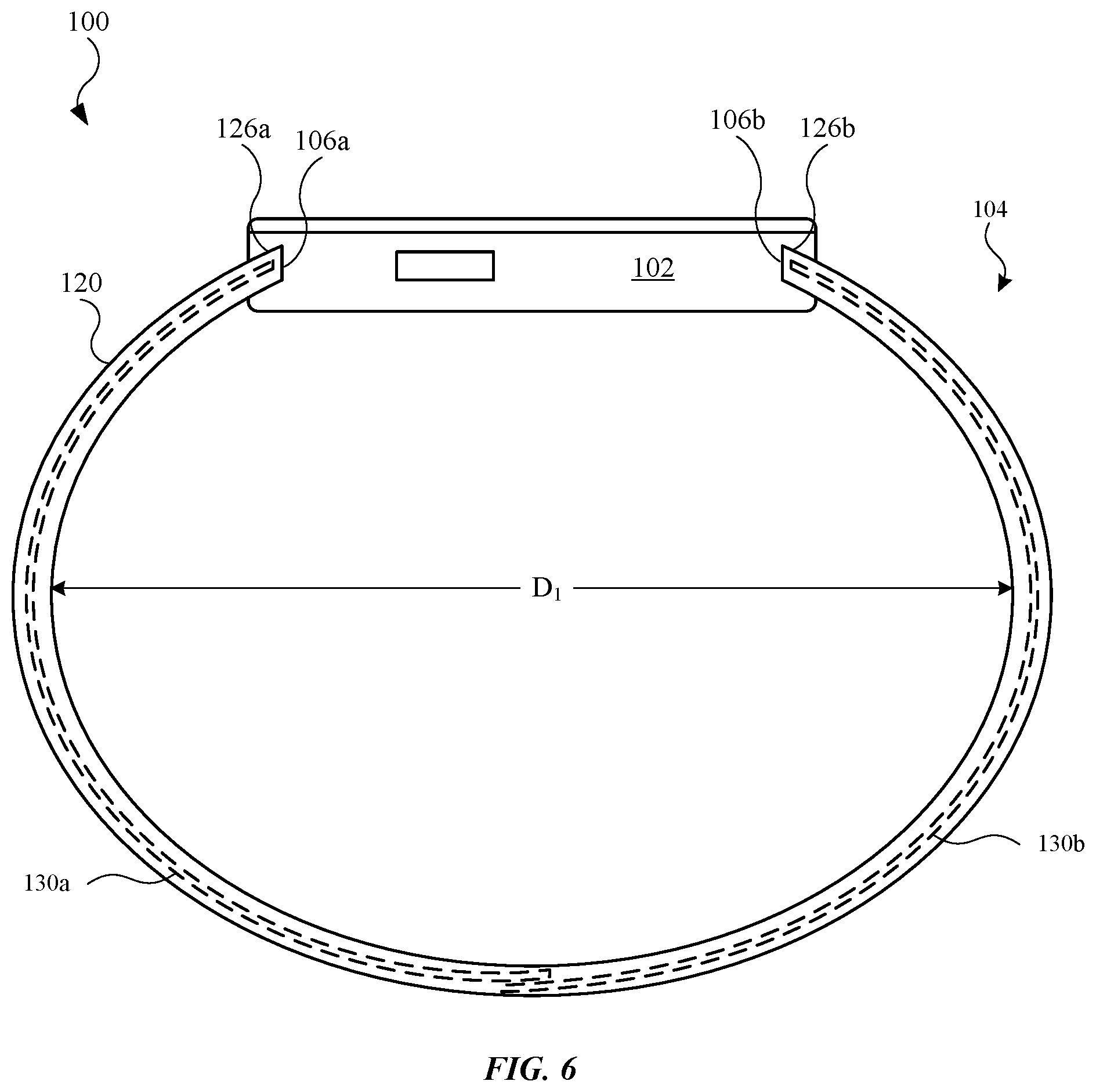 Patent US12096829 Figure 4 – Dynamically adjustable bands for wearable devices