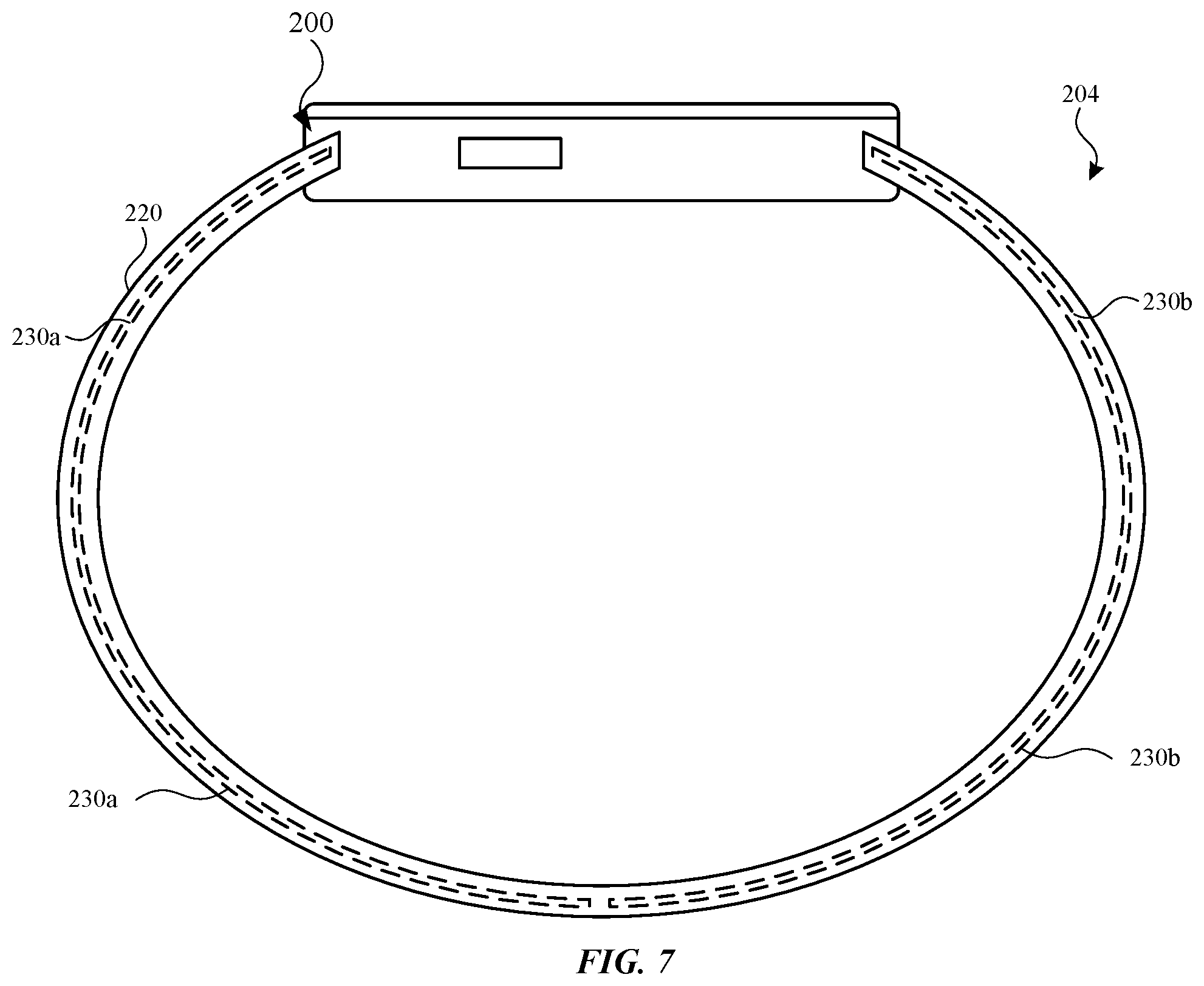 Patent US12096829 Figure 5 – Dynamically adjustable bands for wearable devices