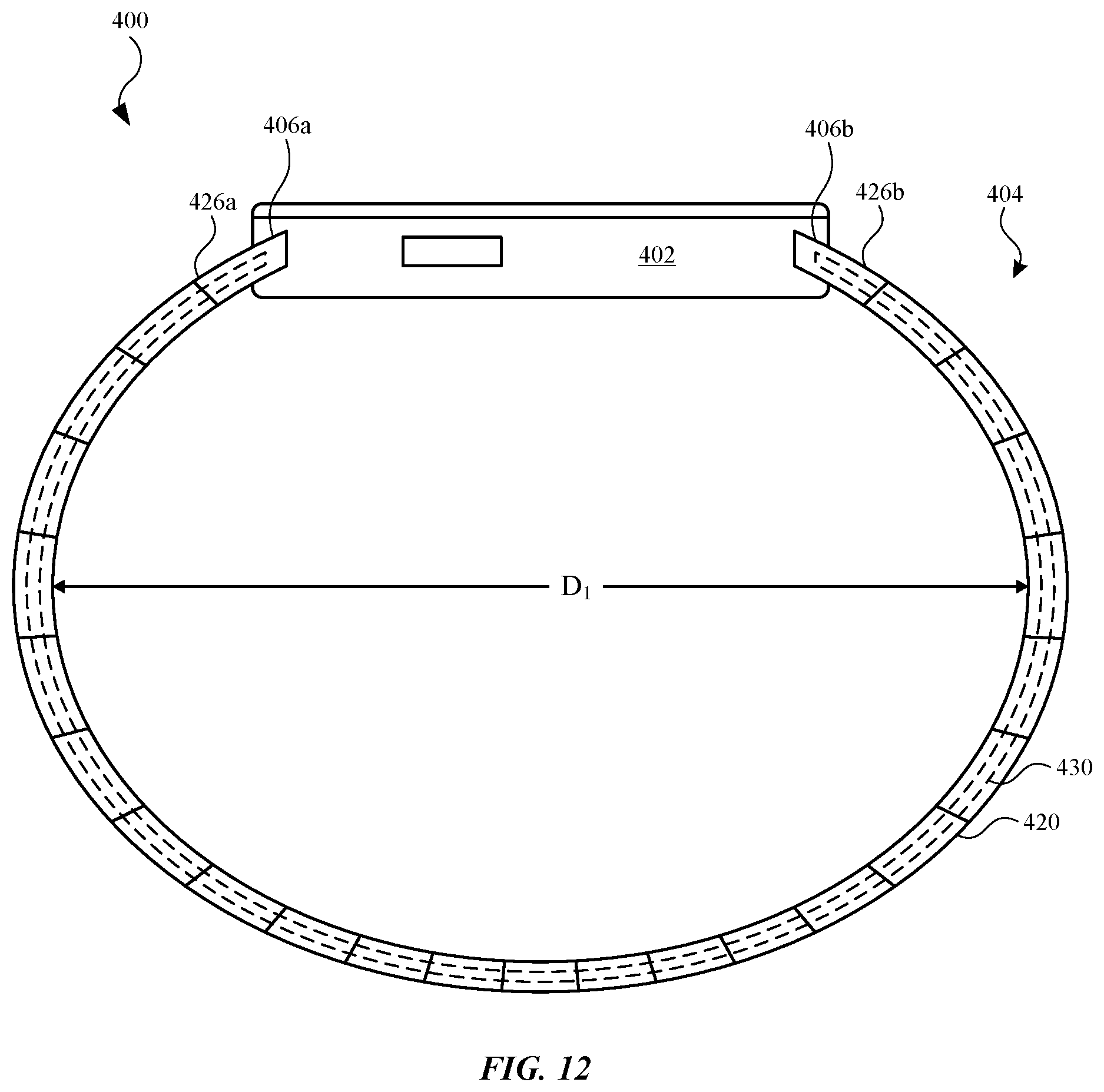 Patent US12096829 Figure 9 – Dynamically adjustable bands for wearable devices