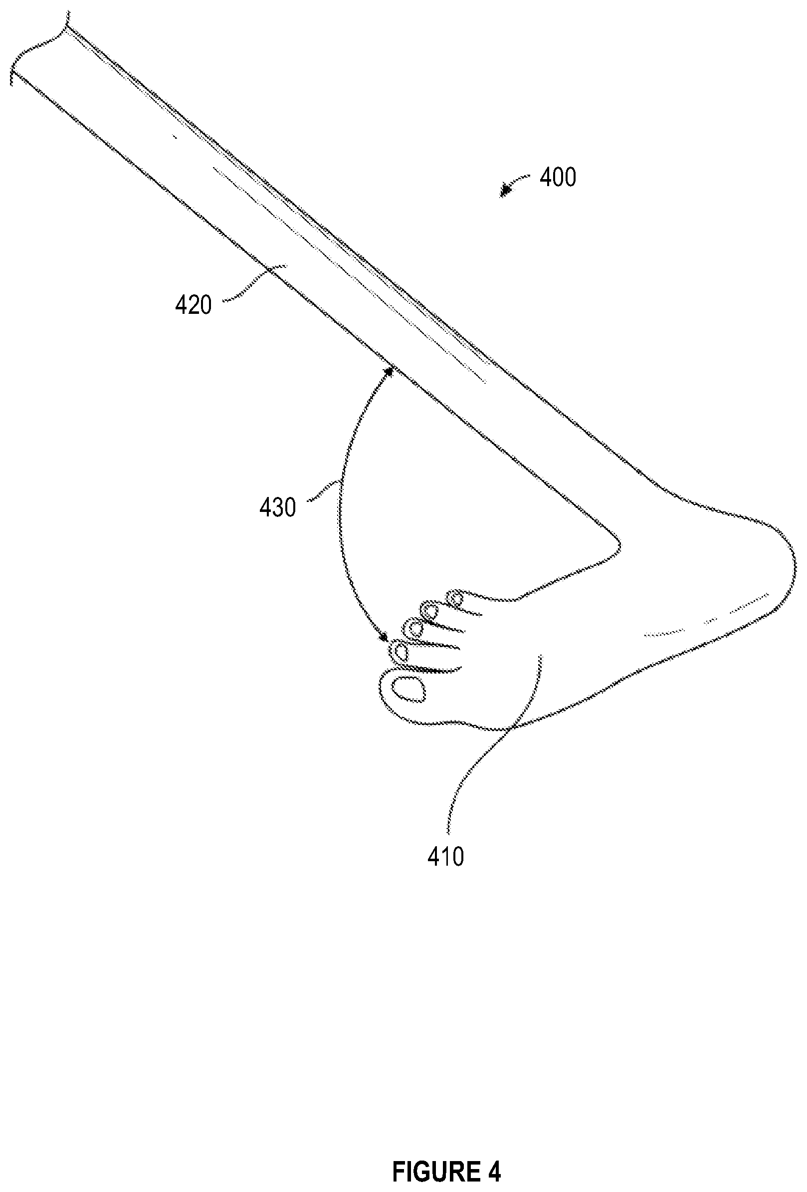 Patent US12096830 Figure 4 – Ergonomic cane with novel base and additional components