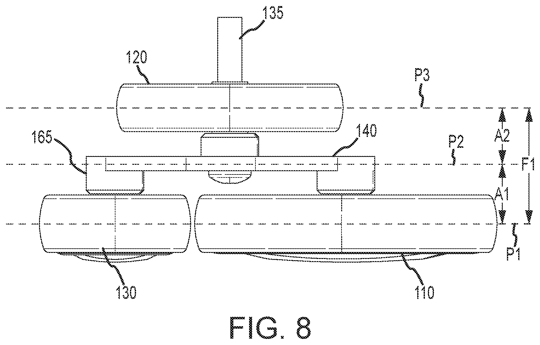 Patent US12096832 Figure 8 – Multi-wheel system for luggage