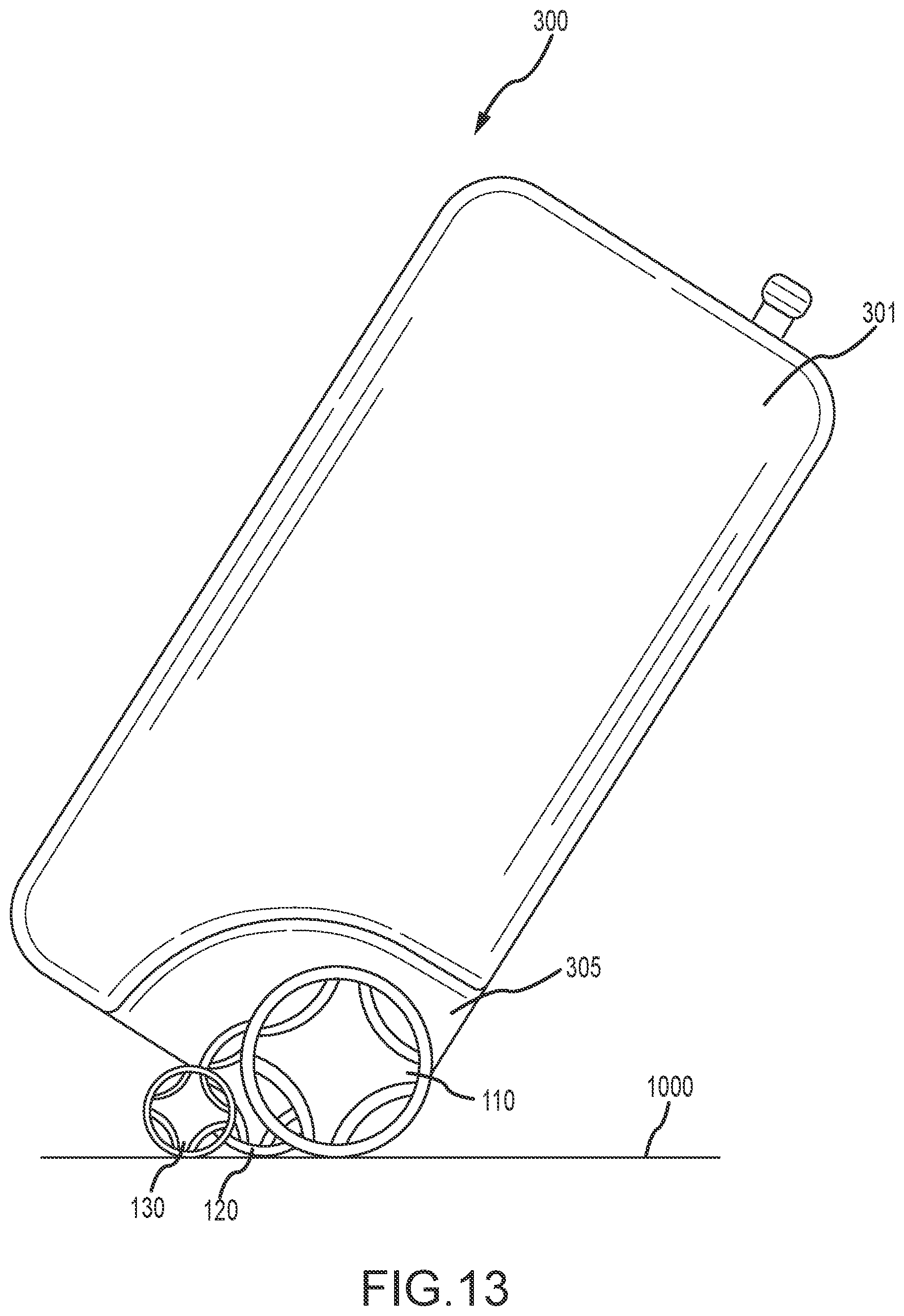 Patent US12096832 Figure 13 – Multi-wheel system for luggage