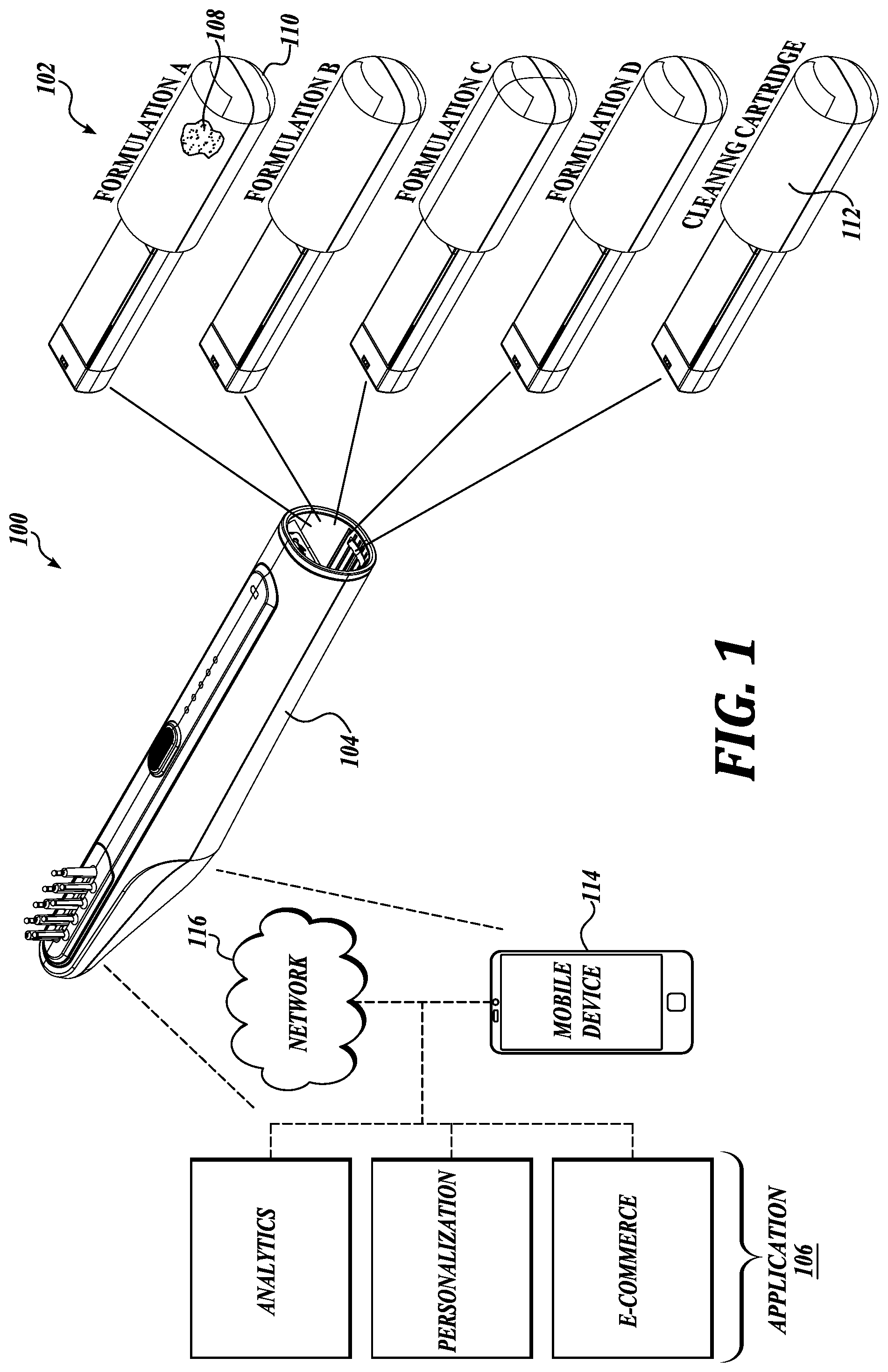 Patent US12096833 — Reusable cartridge systems, devices, and methods — Figure 1