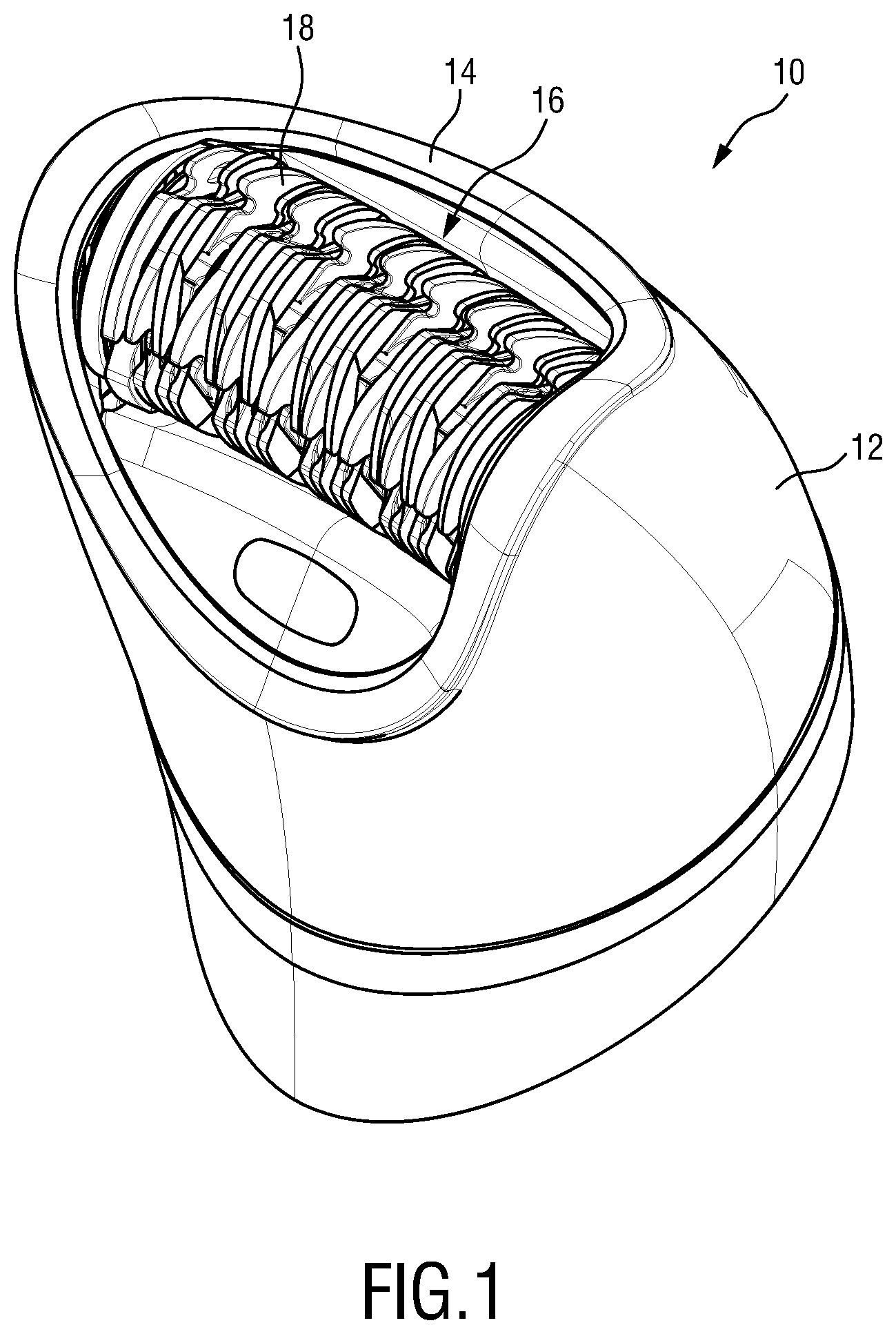 Patent US12096835 Figure 1 – Epilating device