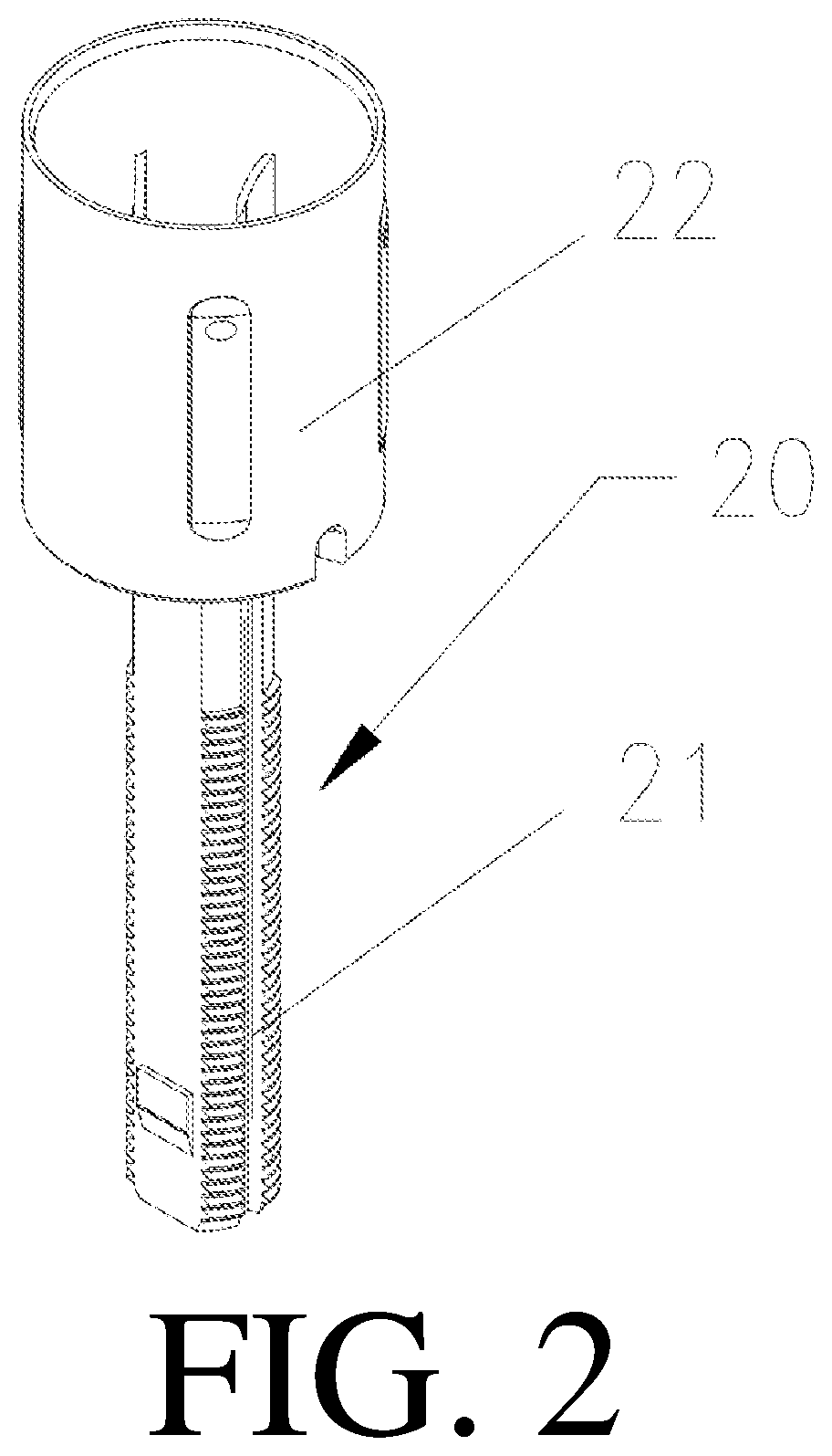 Patent US12096836 Figure 2 – Cartridge core assembly and cosmetic container comprising cartridge core assembly