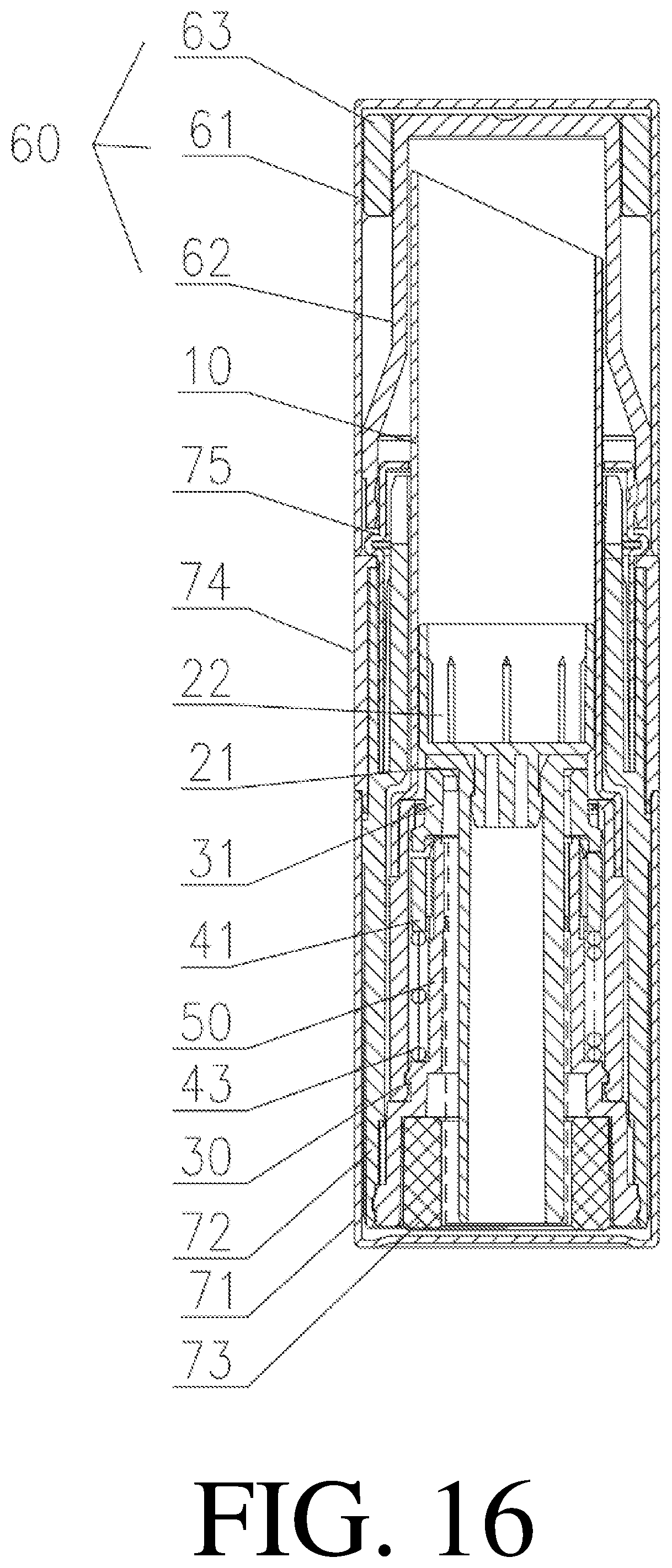 Patent US12096836 Figure 13 – Cartridge core assembly and cosmetic container comprising cartridge core assembly