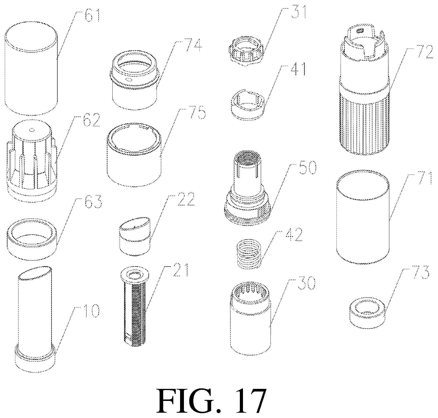 Patent US12096836 Figure 14 – Cartridge core assembly and cosmetic container comprising cartridge core assembly