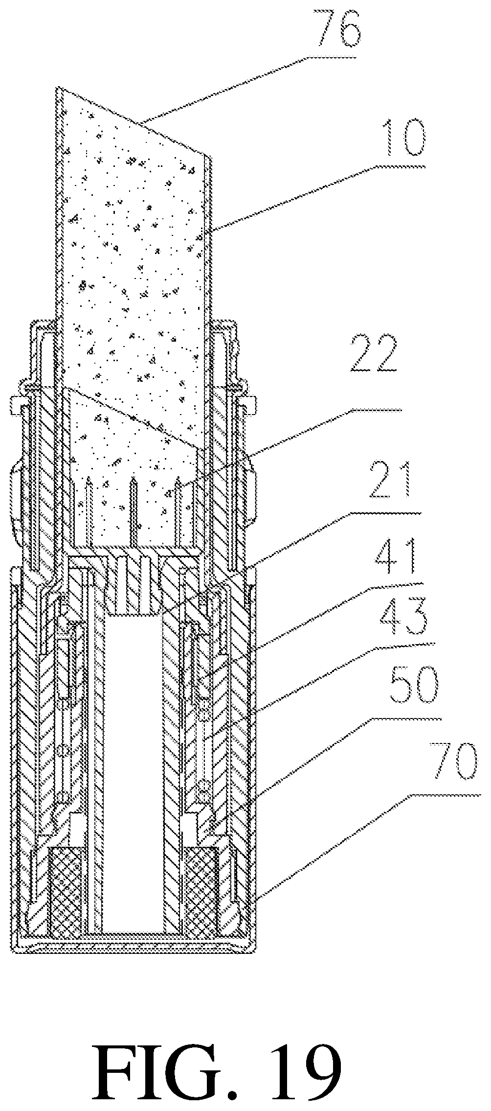 Patent US12096836 Figure 16 – Cartridge core assembly and cosmetic container comprising cartridge core assembly