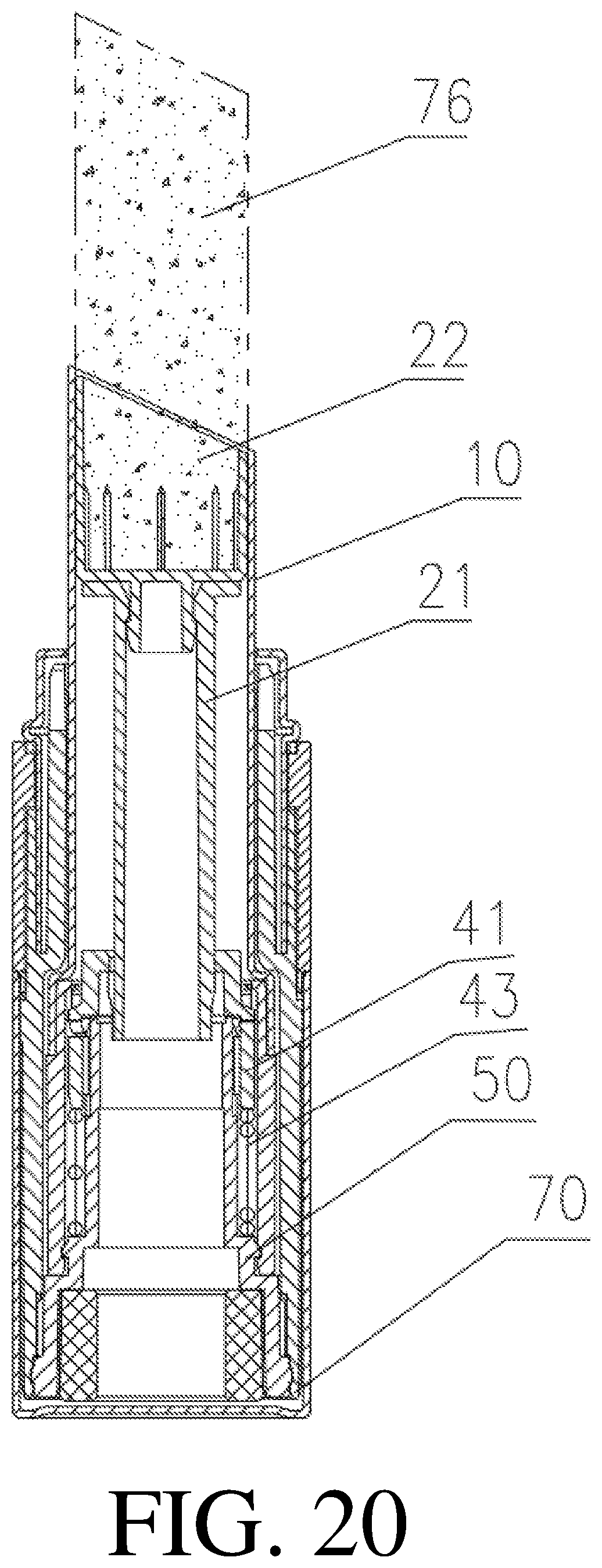 Patent US12096836 Figure 17 – Cartridge core assembly and cosmetic container comprising cartridge core assembly