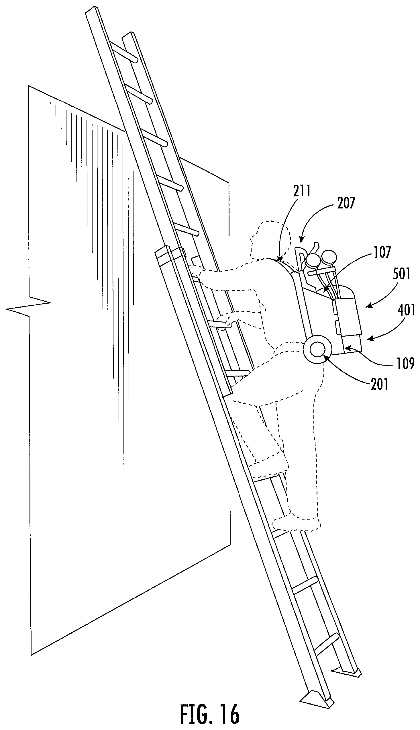 Patent US12096841 Figure 16 – Tank carrier with backpack straps and dolly