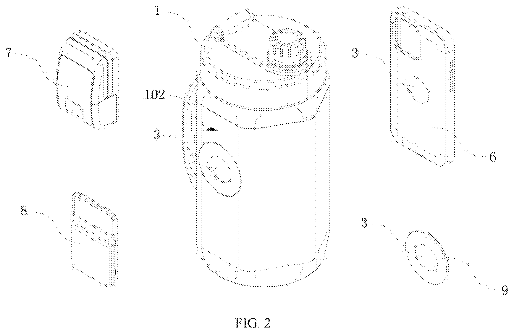 Patent US12096842 Figure 2 – Sports water bottle