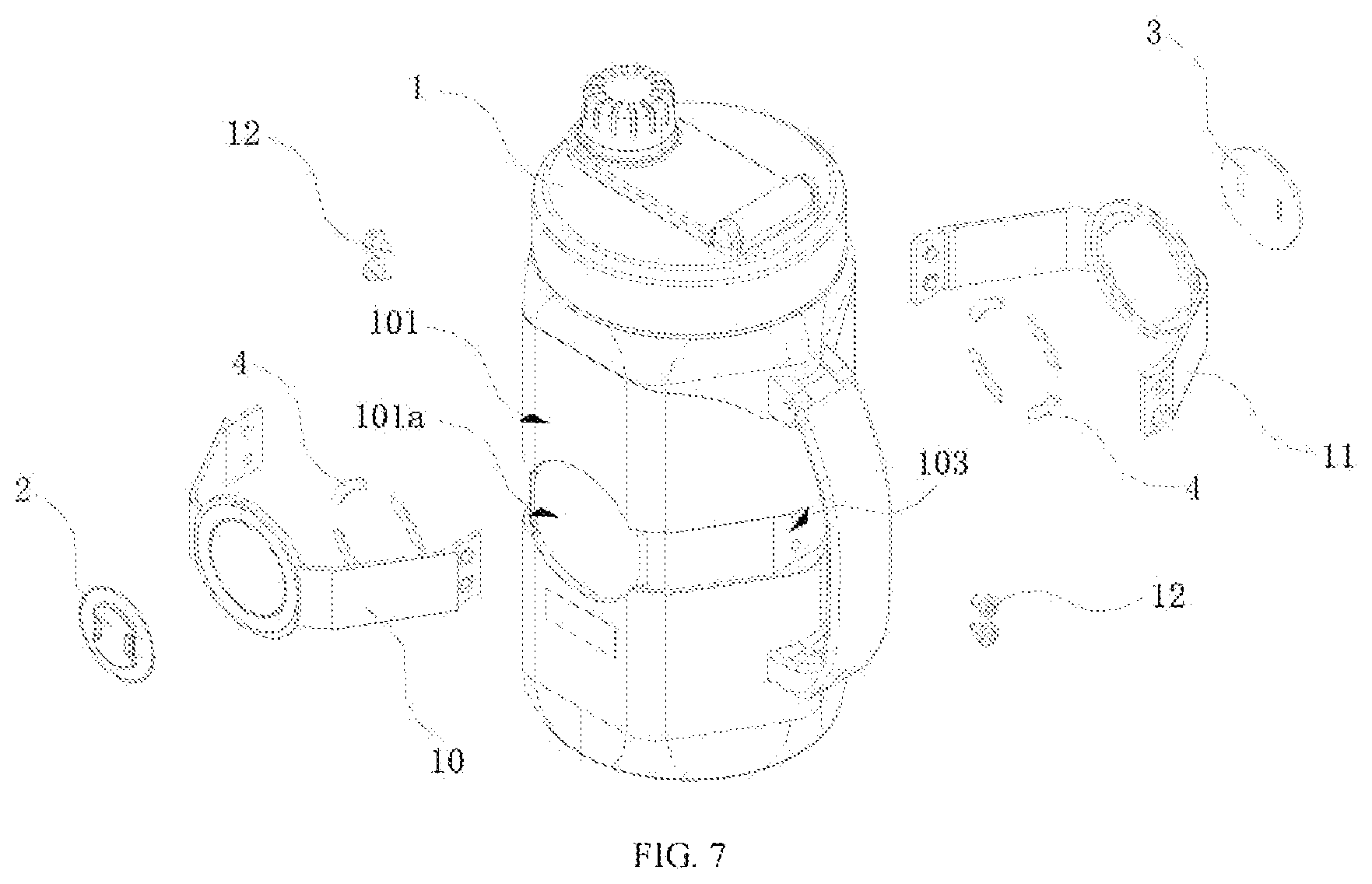 Patent US12096842 Figure 7 – Sports water bottle